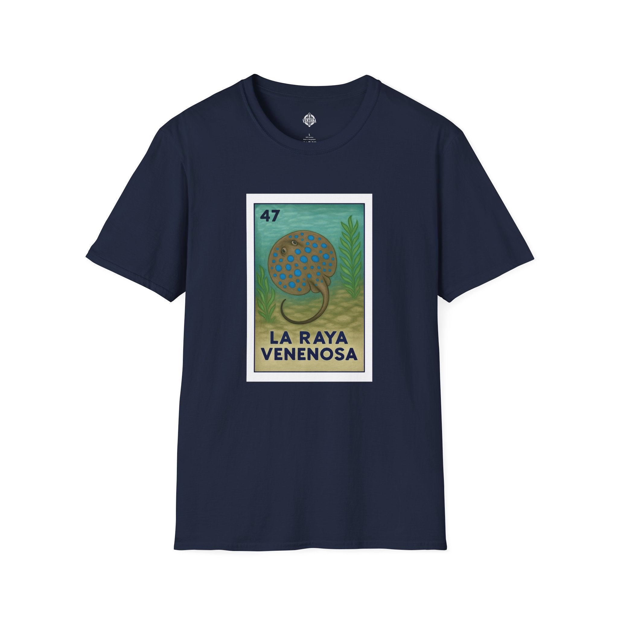 Stingray Lotería Unisex - Soft Style U.S. Cotton T-Shirt (La Raya Venenosa)
