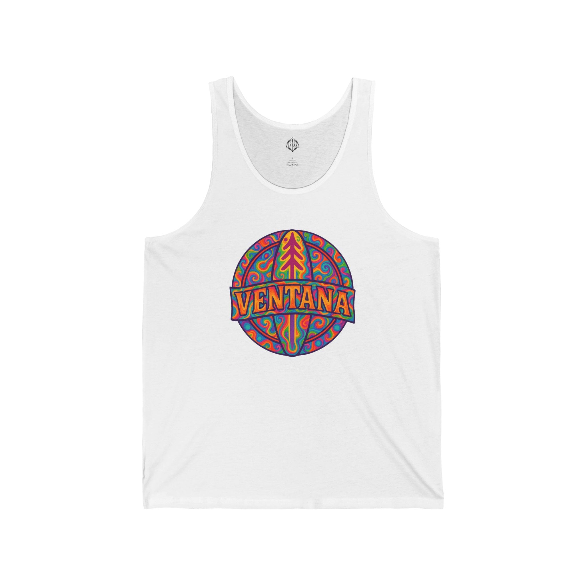 Ventana Psychedelic Treefish Logo - Cotton Jersey Tank Top Unisex