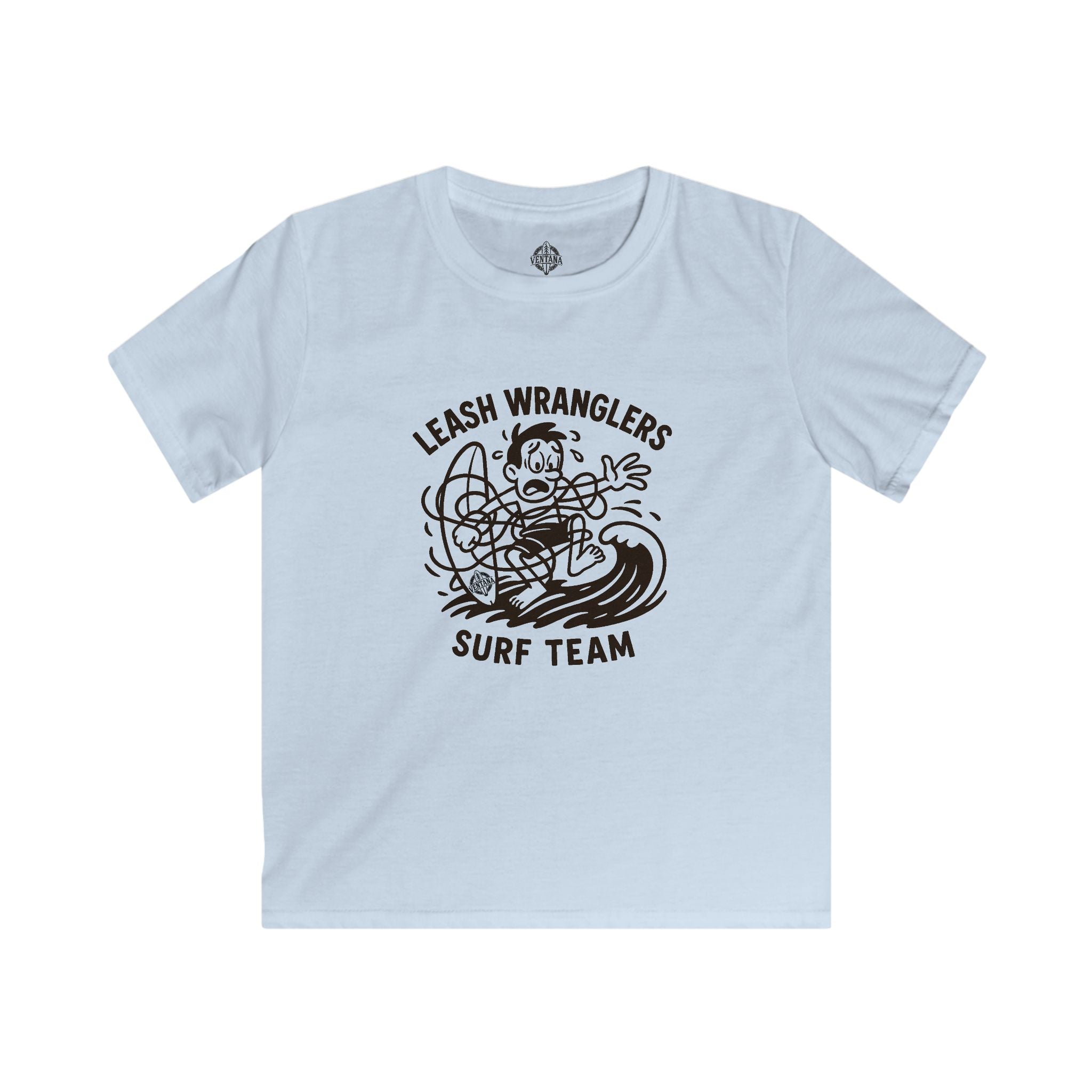 Leash Wranglers Surf Team Kids - Soft Style U.S. Cotton T-Shirt