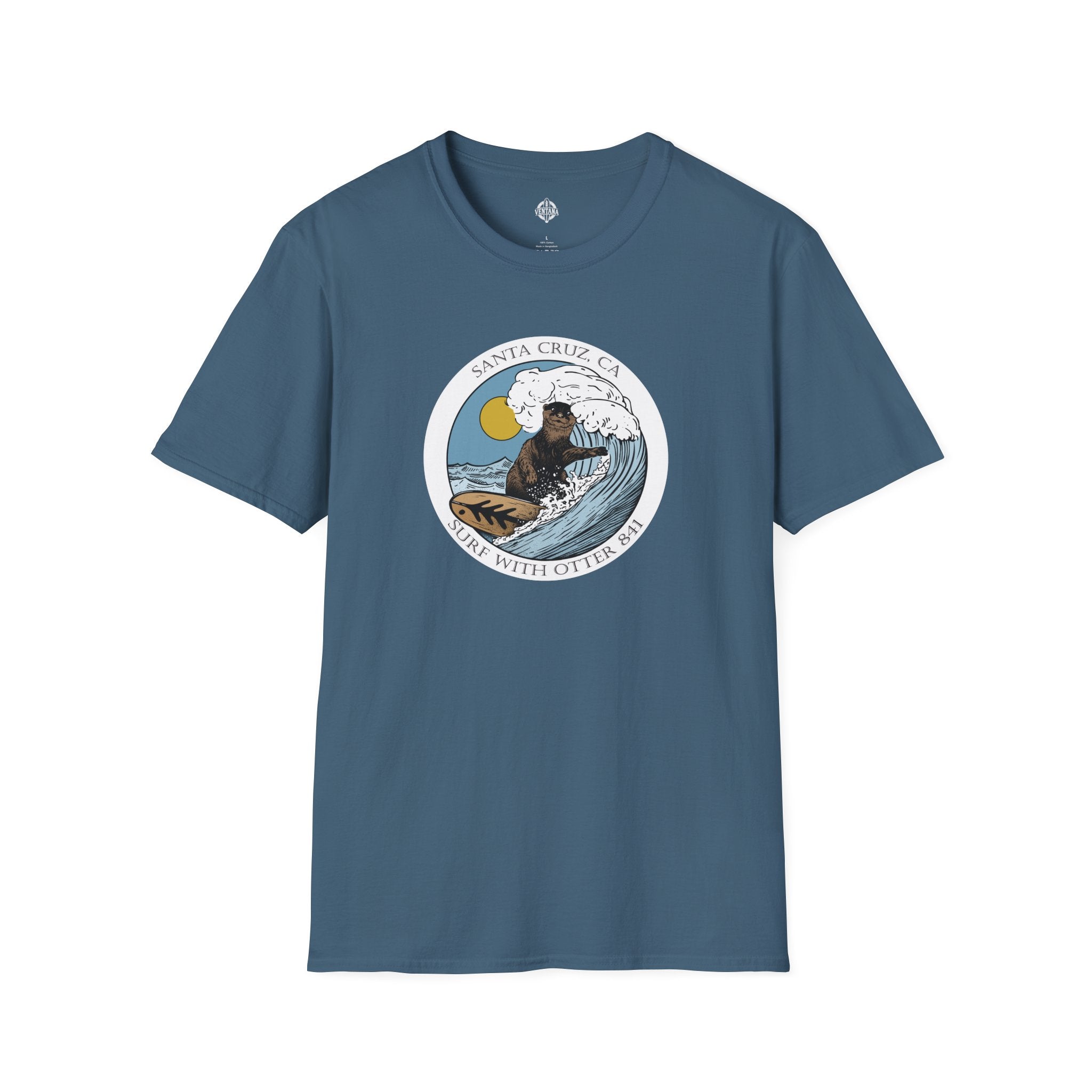 Surf with Otter 841 by Thiago Bianchini Unisex - Soft Style U.S. Cotton T-Shirt