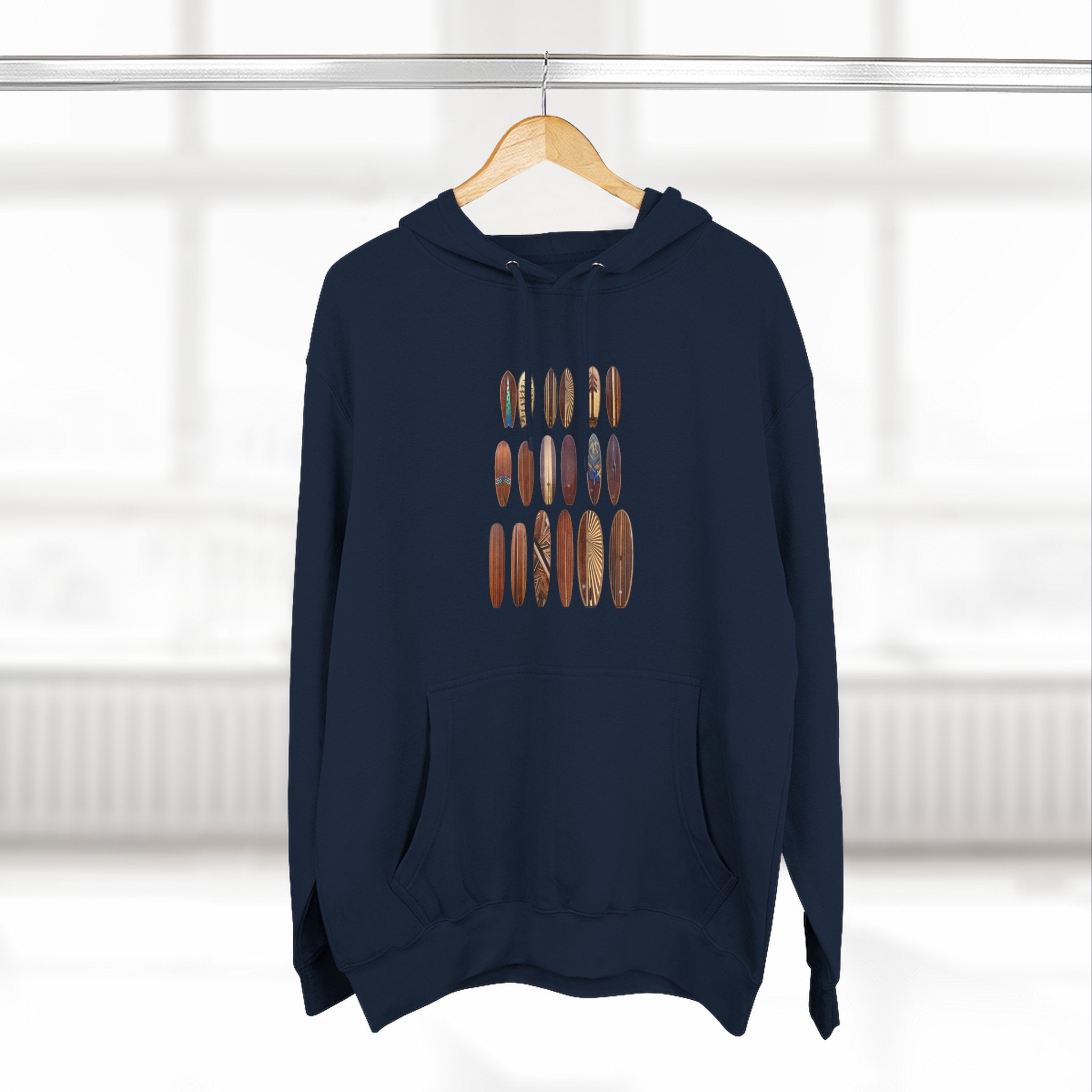 Ventana Wooden Surfboards Unisex - Pull-Over Cotton Blend Fleece Hoodie