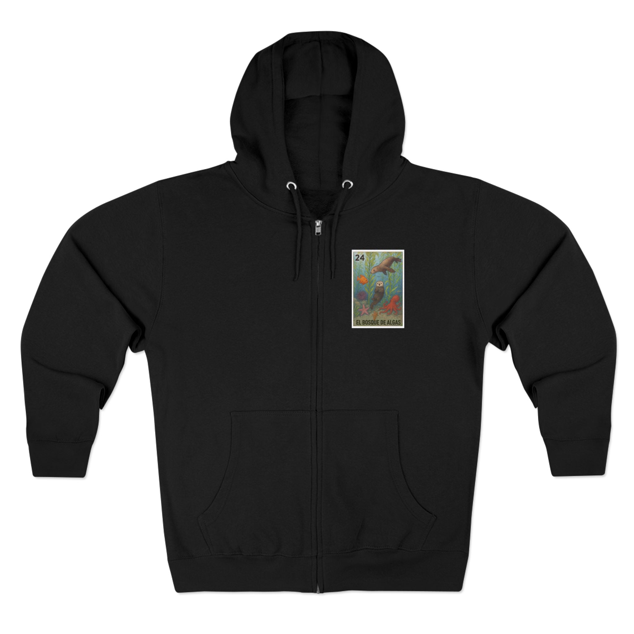 Kelp Forest Lotería Unisex - Zip Cotton Blend Fleece Hoodie (El Bosque de Algas)