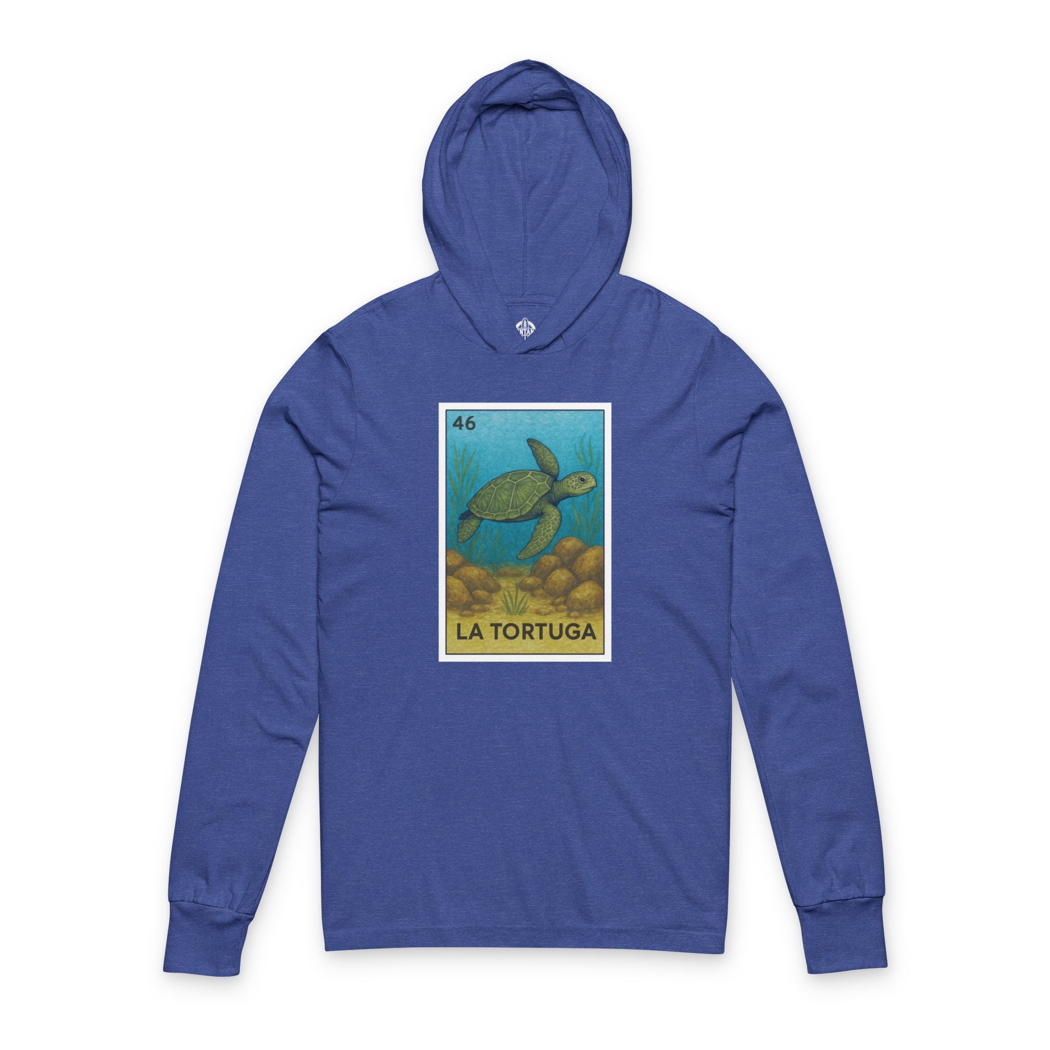 Turtle Lotería Unisex - Cotton Hooded Long Sleeve Hooded T-Shirt (La Tortuga)