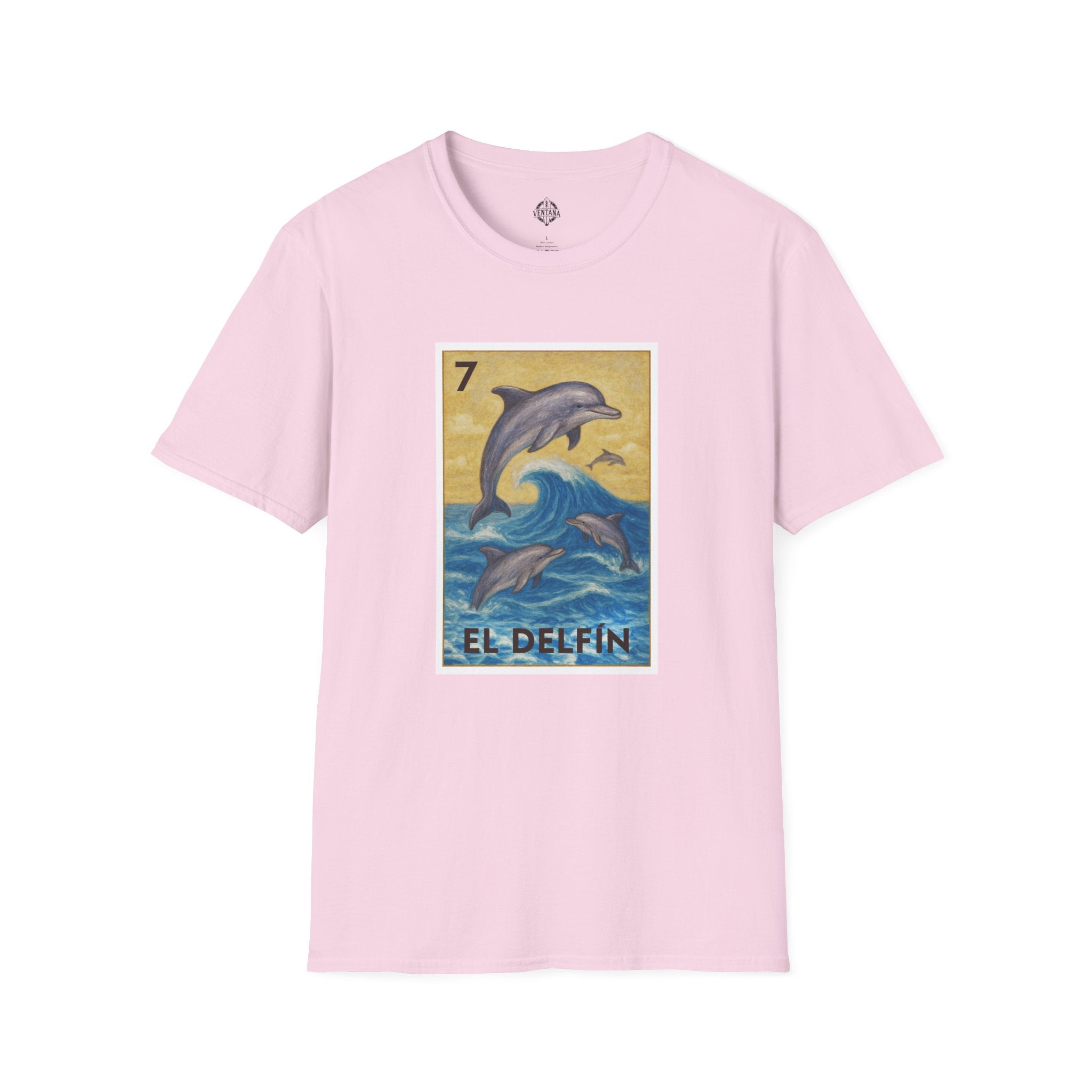 Dolphin Lotería Unisex - Soft Style U.S. Cotton T-Shirt (El Delfín)