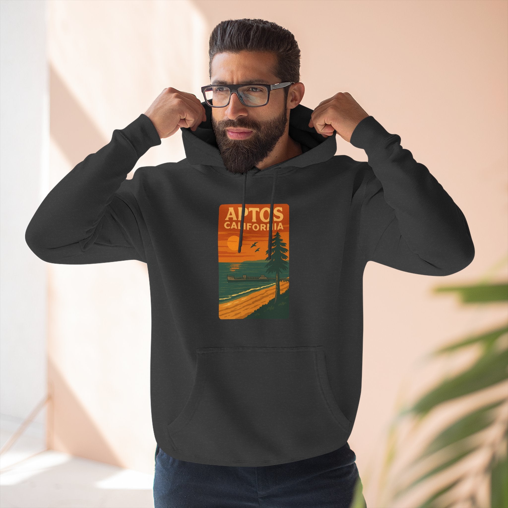 Aptos California Sunset Unisex - Pull-Over Cotton Blend Fleece Hoodie