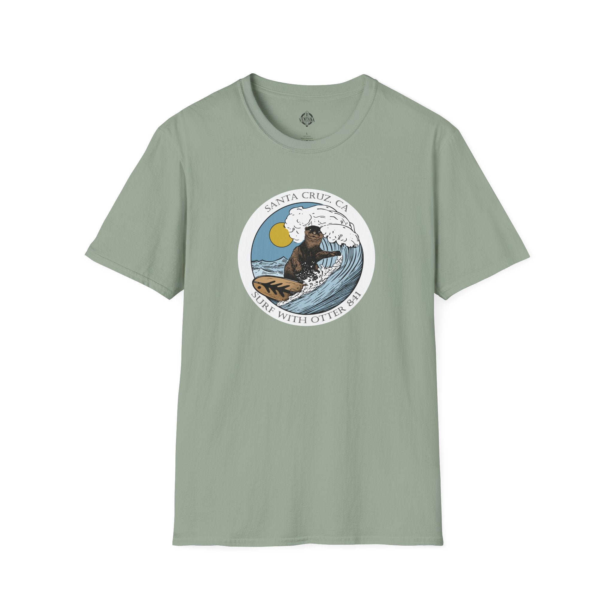 Surf with Otter 841 by Thiago Bianchini Unisex - Soft Style U.S. Cotton T-Shirt