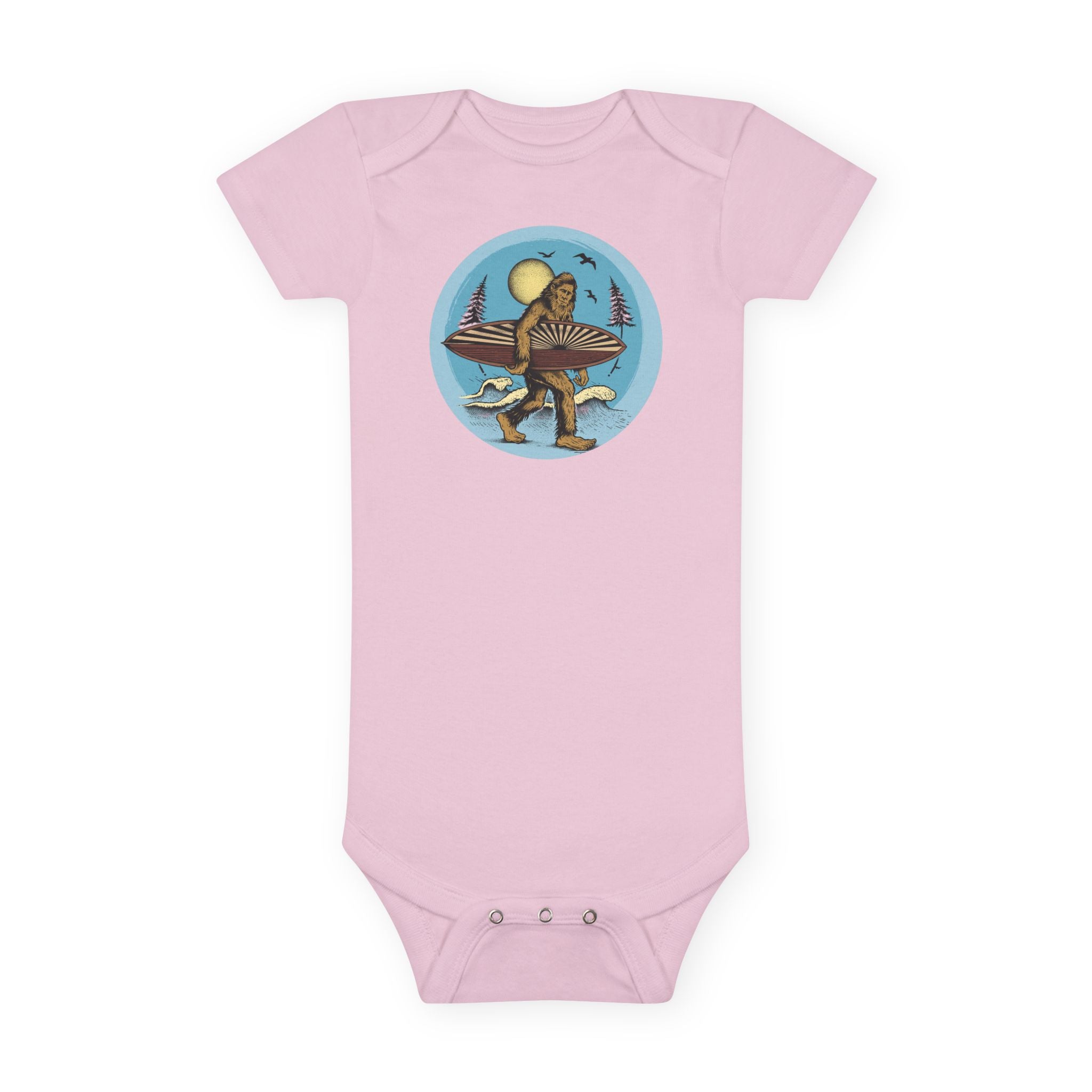 Ventana Surfsquatch by Thiago Bianchini - Baby Short Sleeve 100% Cotton Onesie
