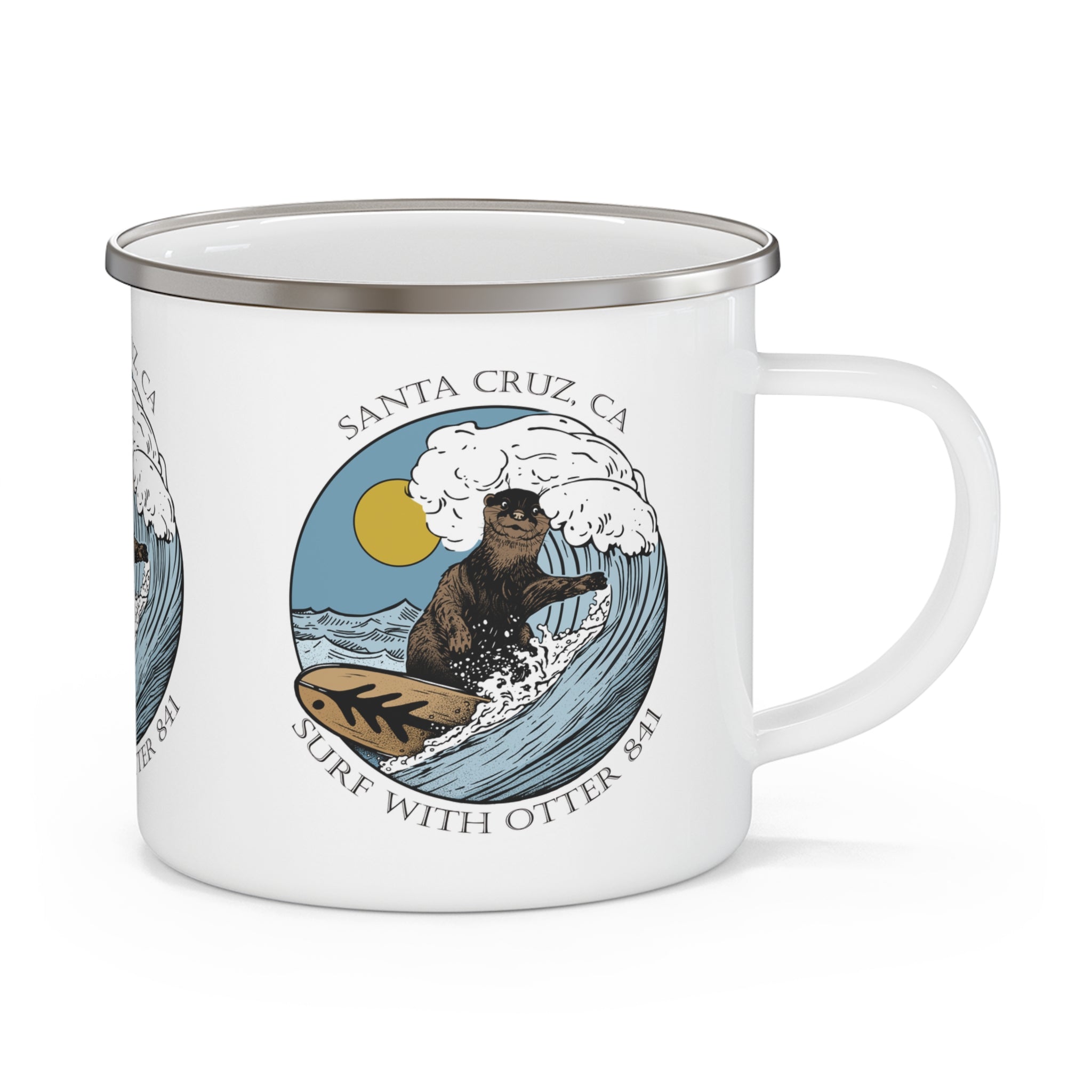 Surf with Otter 841 by Thiago Bianchini Camping Mug (12oz - small)