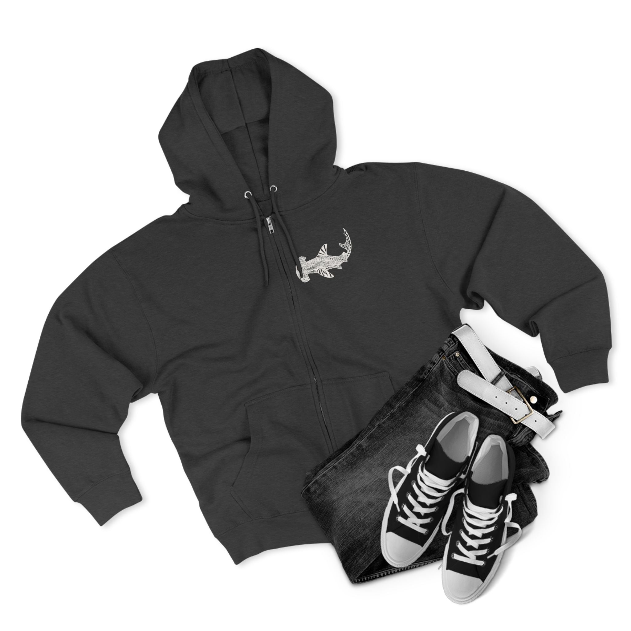 Ventangle Hammerhead Unisex - Zip Cotton Blend Fleece Hoodie