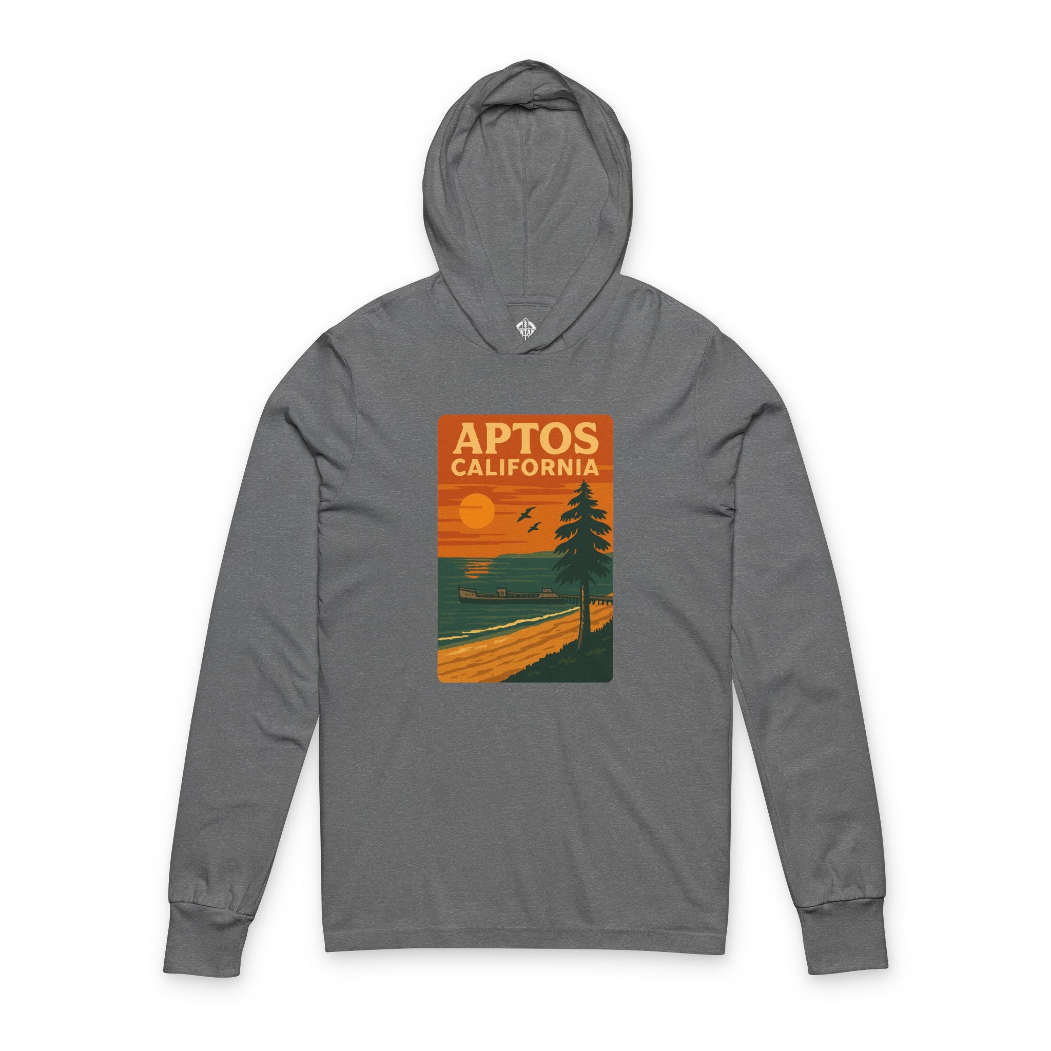 Aptos California Sunset Unisex - Cotton Long Sleeve Hooded T-Shirt