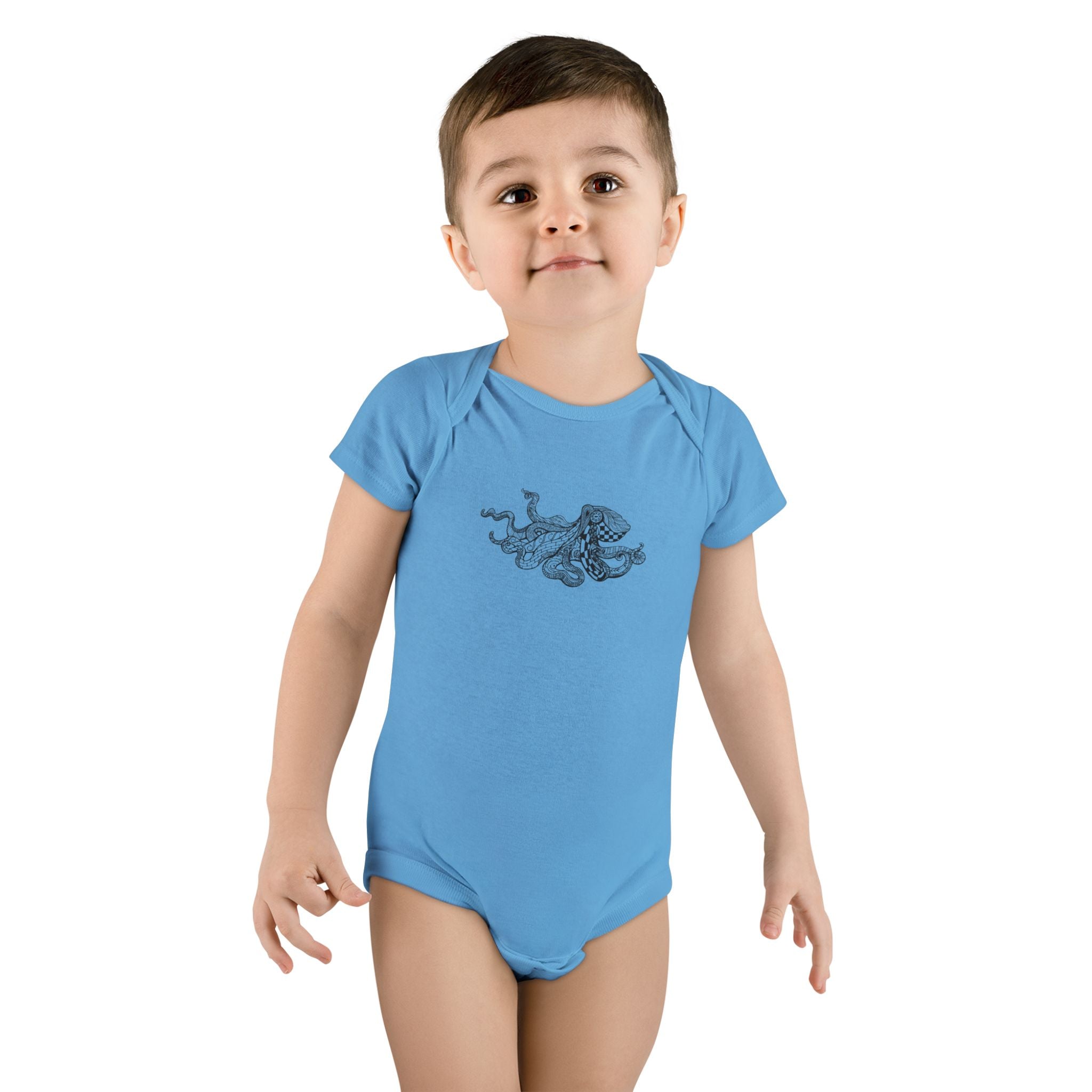 Ventangle Octopus - Baby Short Sleeve 100% Cotton Onesie