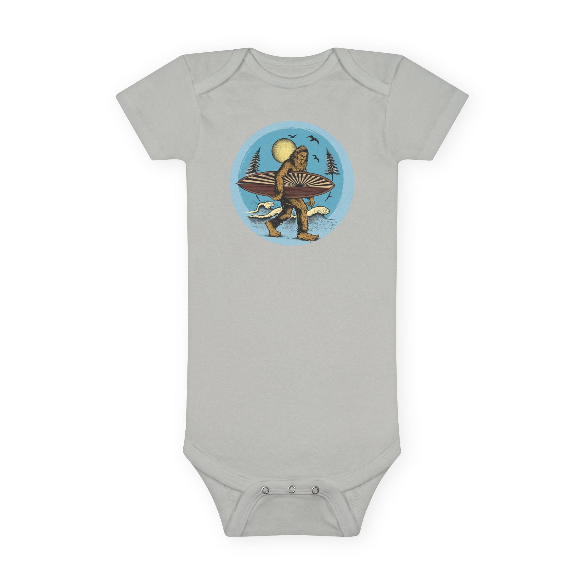 Ventana Surfsquatch by Thiago Bianchini - Baby Short Sleeve 100% Cotton Onesie
