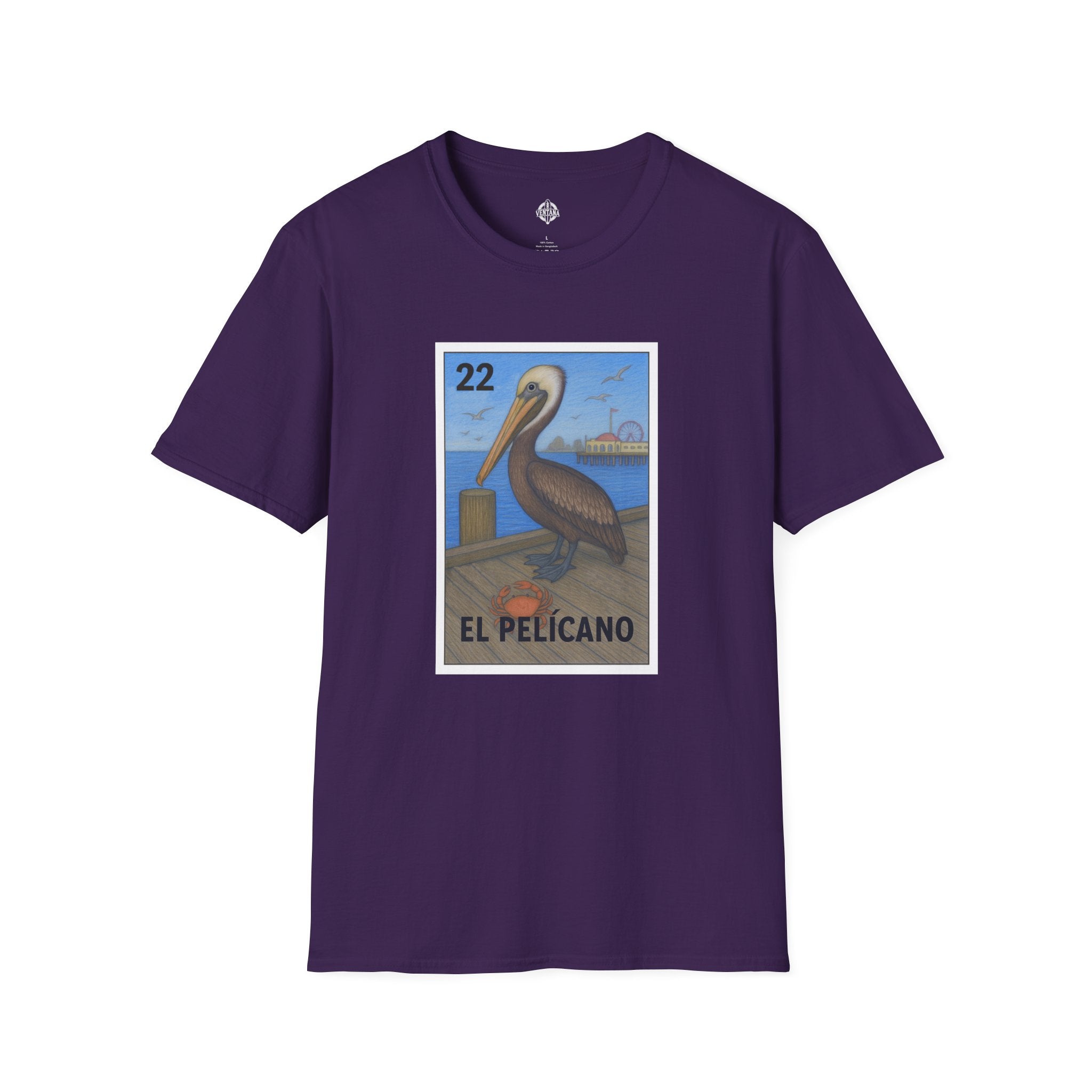 Pelican Lotería Unisex - Soft Style U.S. Cotton T-Shirt (El Pelícano)