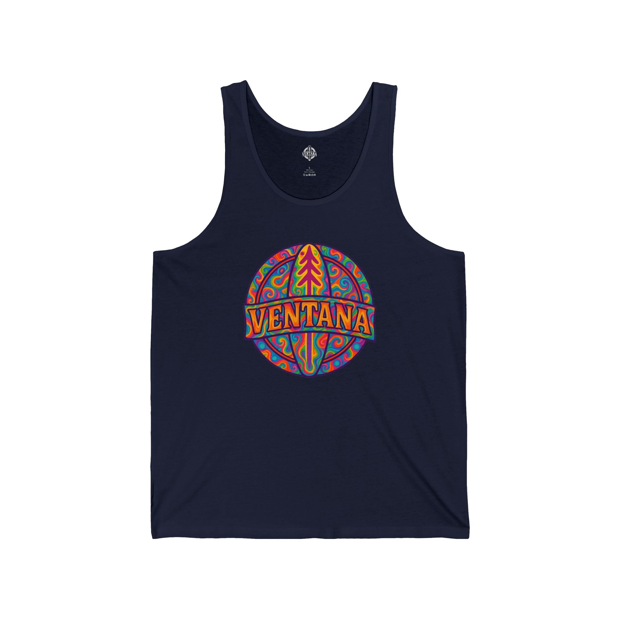 Ventana Psychedelic Treefish Logo - Cotton Jersey Tank Top Unisex