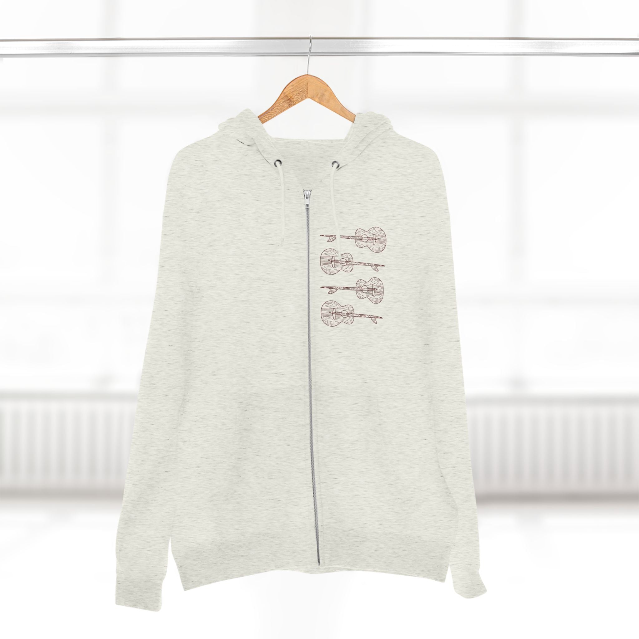 Ventana Santa Cruz Guitar Collab Unisex - Zip Cotton Blend Fleece Hoodie