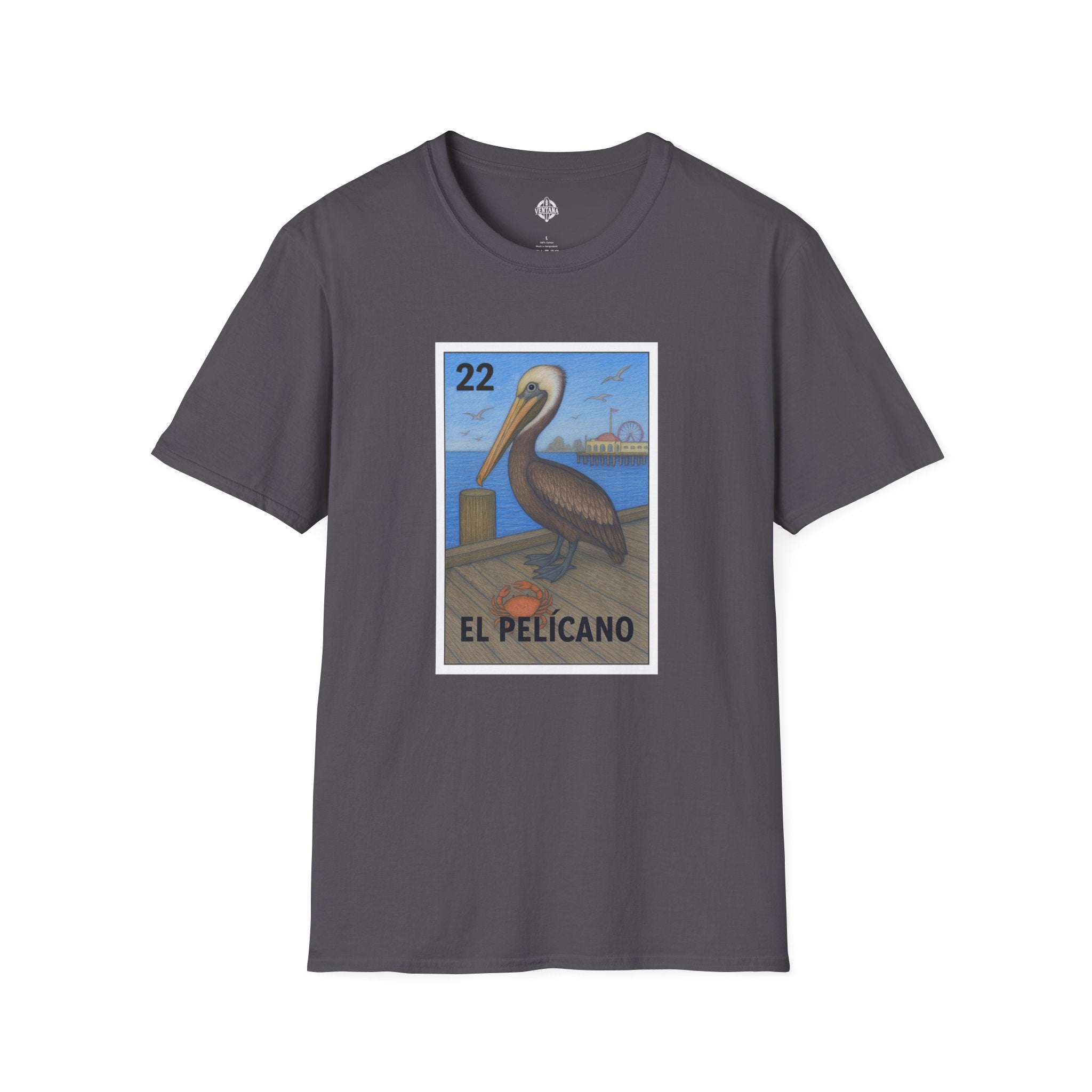 Pelican Lotería Unisex - Soft Style U.S. Cotton T-Shirt (El Pelícano)