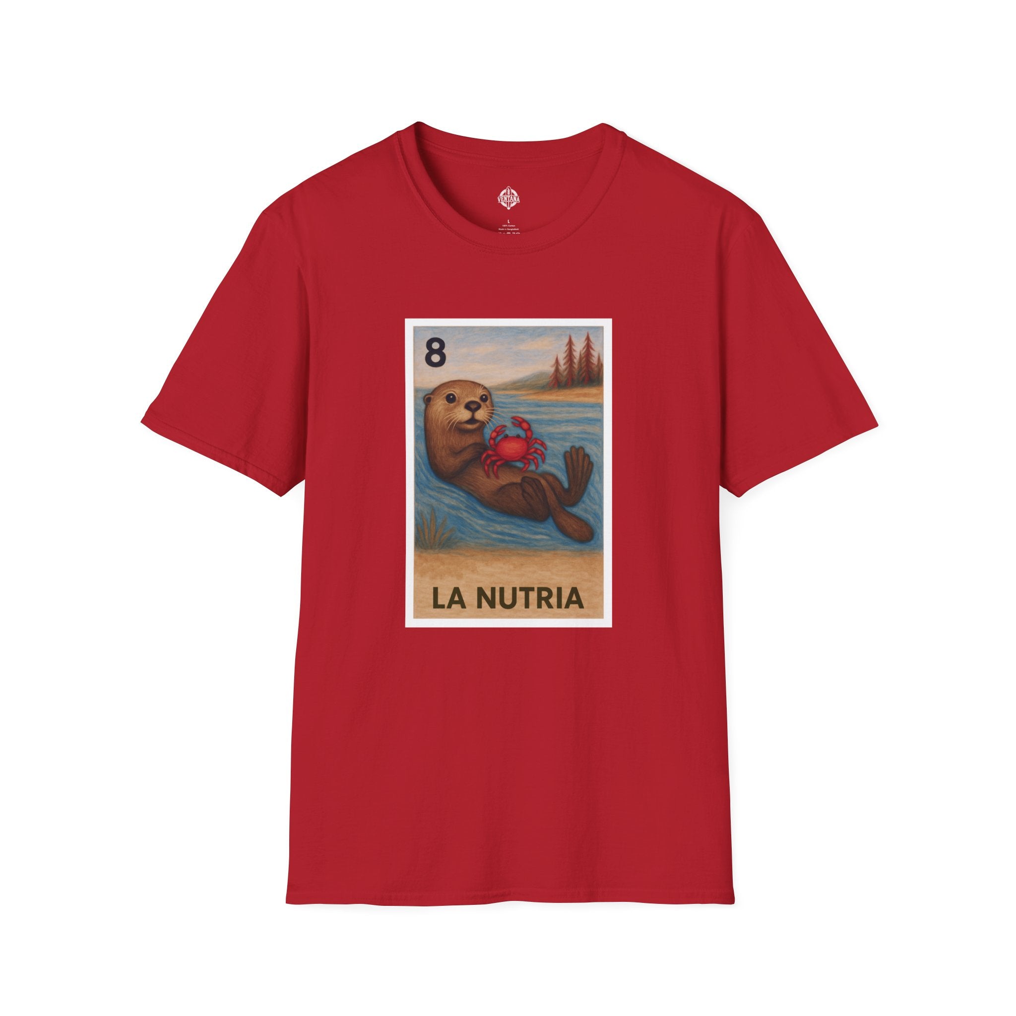 Sea Otter Lotería Unisex - Soft Style U.S. Cotton T-Shirt (La Nutria)