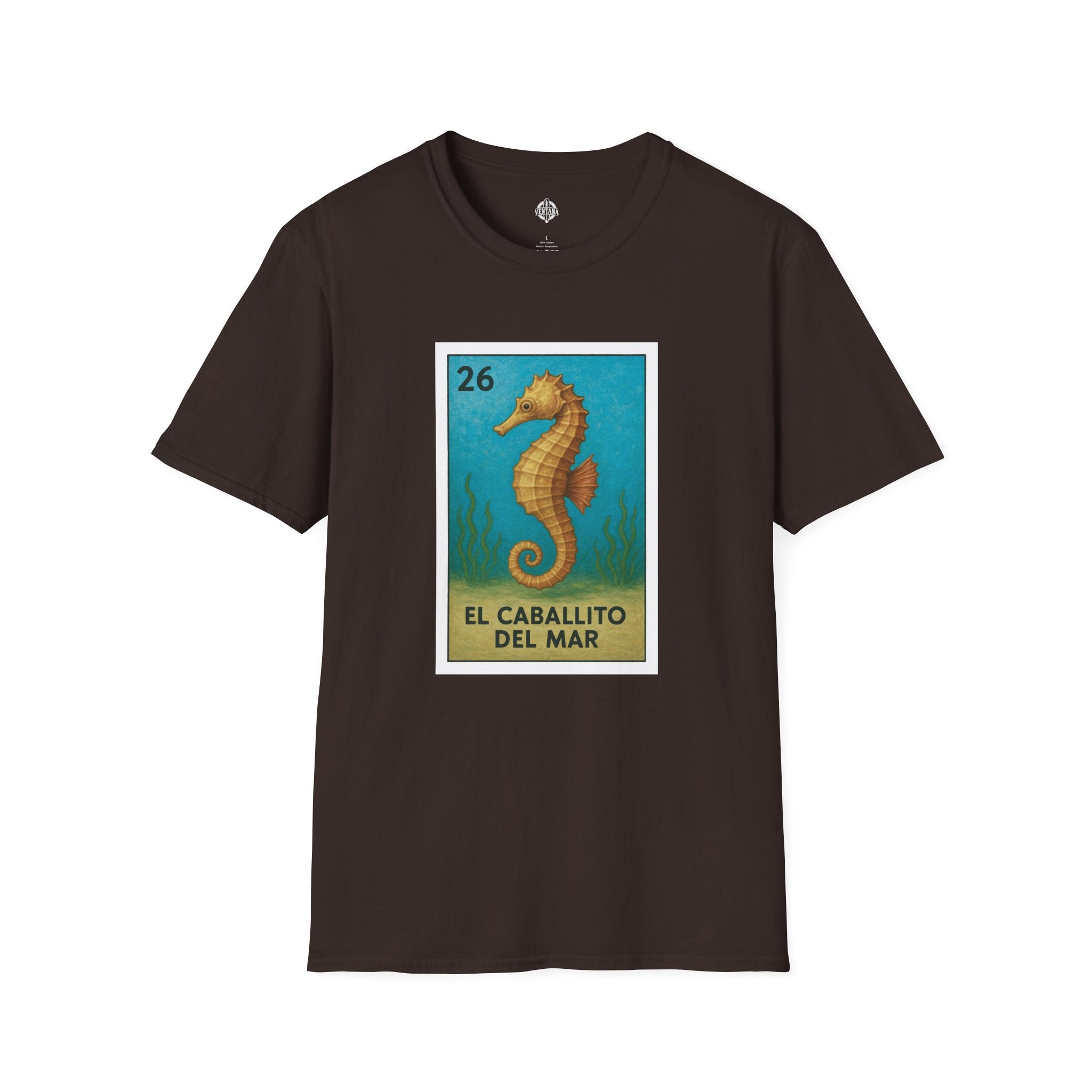 Seahorse Lotería Unisex - Soft Style U.S. Cotton T-Shirt (El Caballito del Mar)