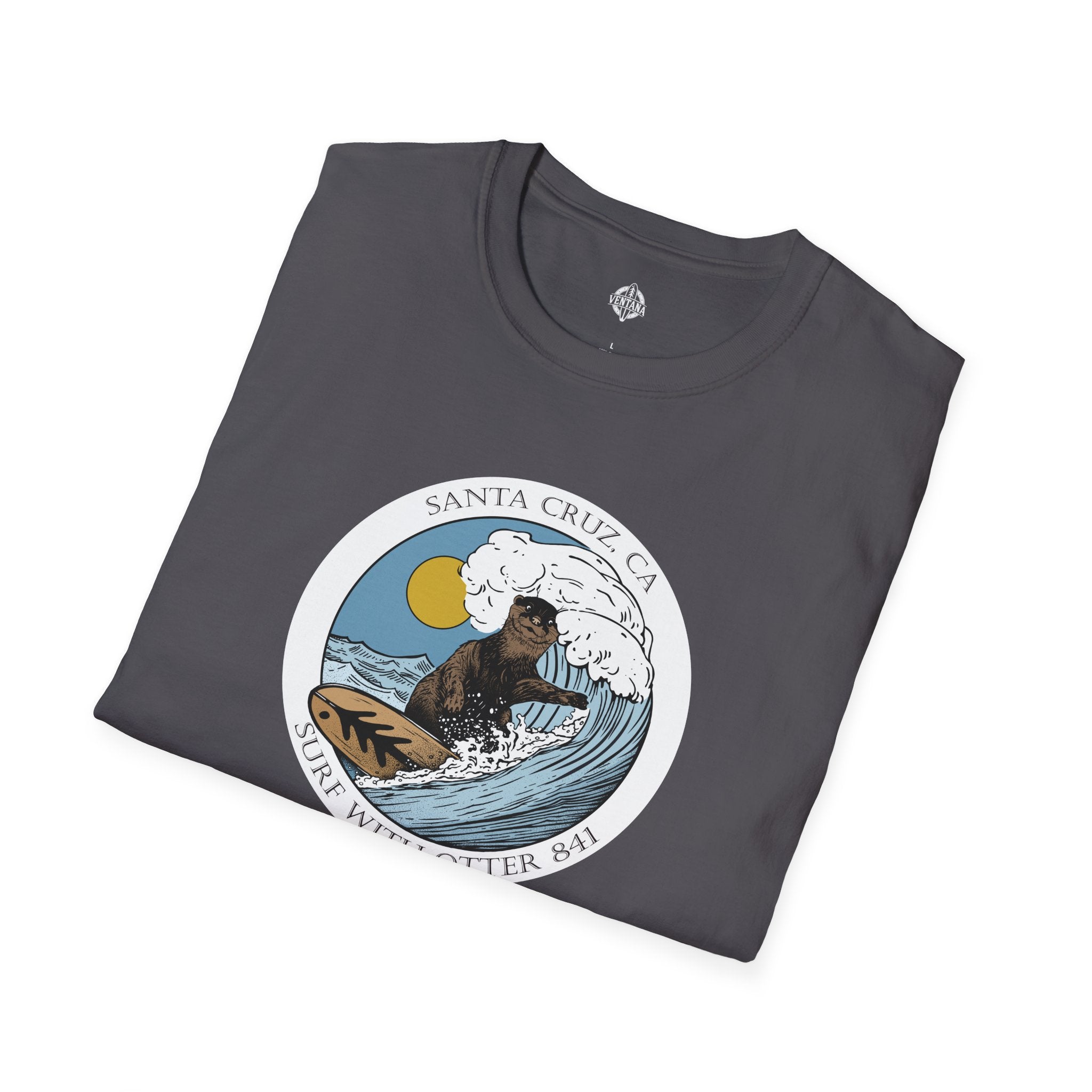 Surf with Otter 841 by Thiago Bianchini Unisex - Soft Style U.S. Cotton T-Shirt