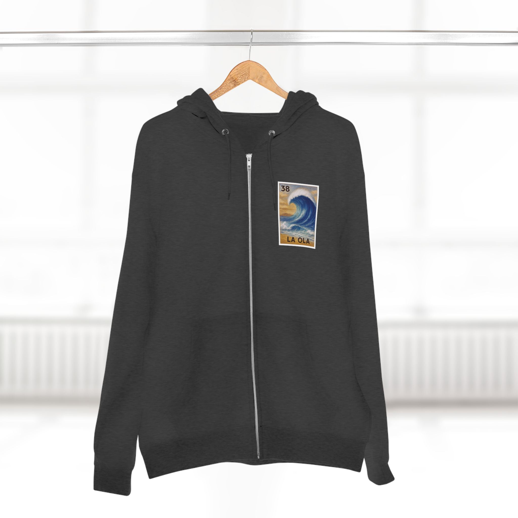 Wave Lotería Unisex - Zip Cotton Blend Fleece Hoodie (La Ola)