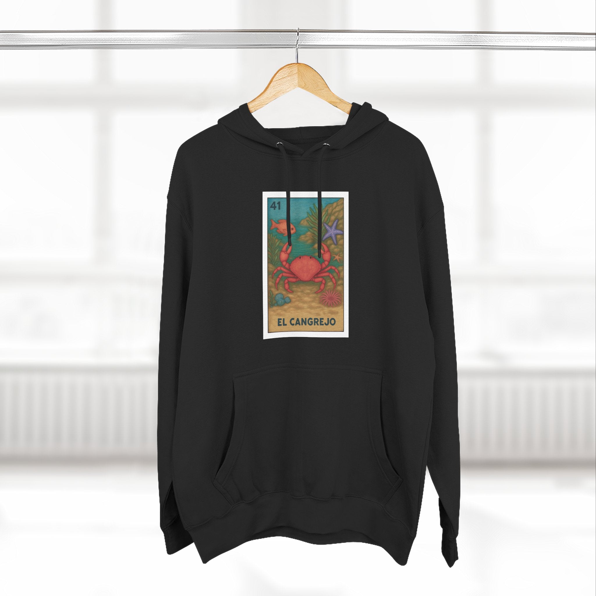 Crab Lotería Unisex - Pull-Over Cotton Blend Fleece Hoodie (El Cangrejo)