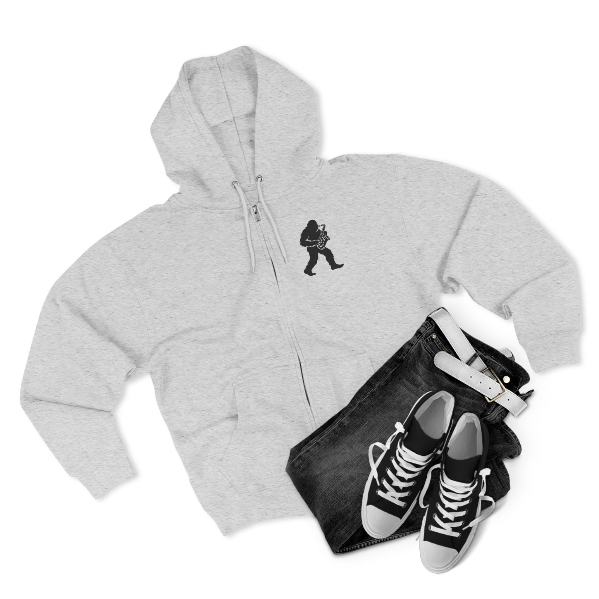 Ventana Saxsquatch Unisex - Zip Cotton Blend Fleece Hoodie