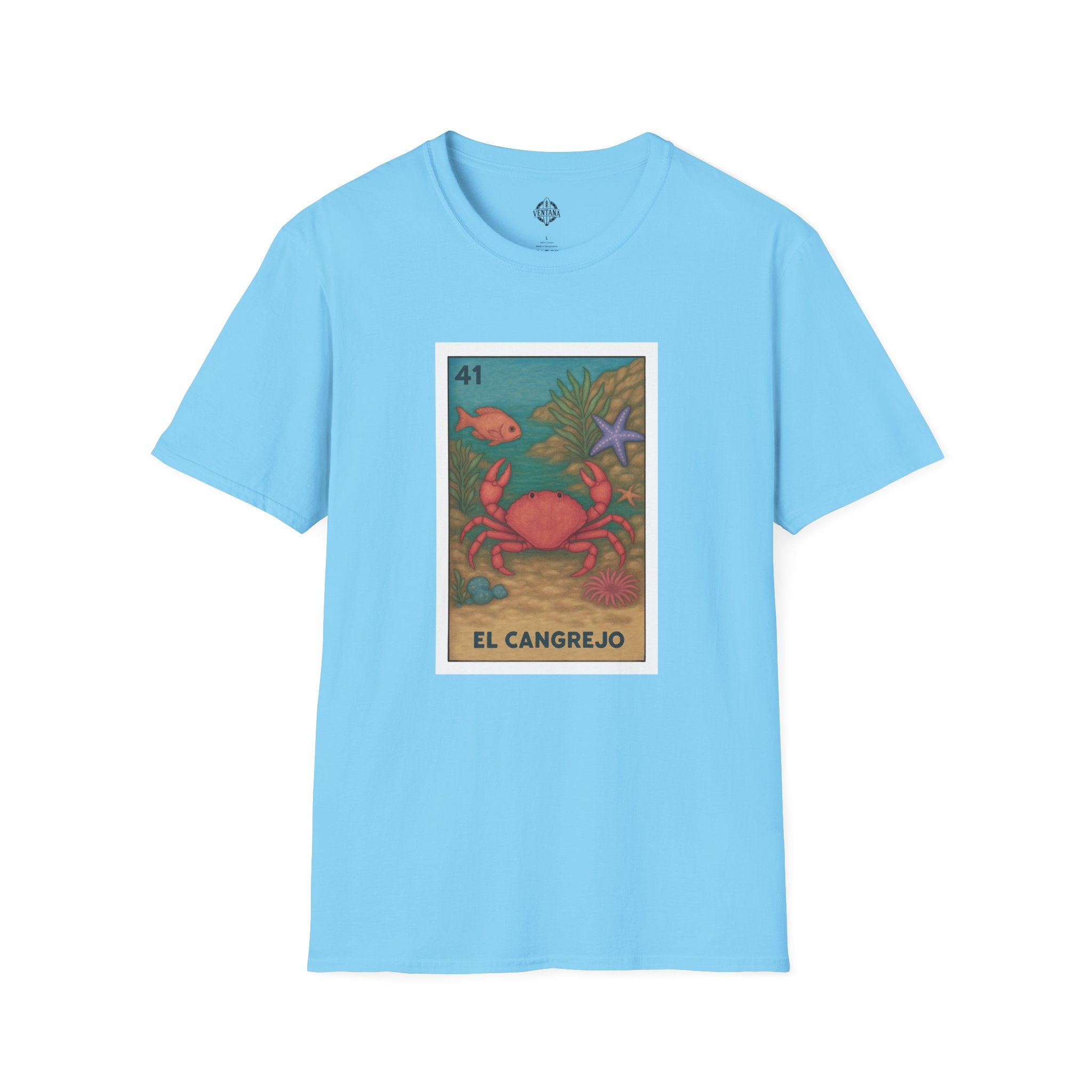 Crab Lotería Unisex - Soft Style U.S. Cotton T-Shirt (El Cangrejo)