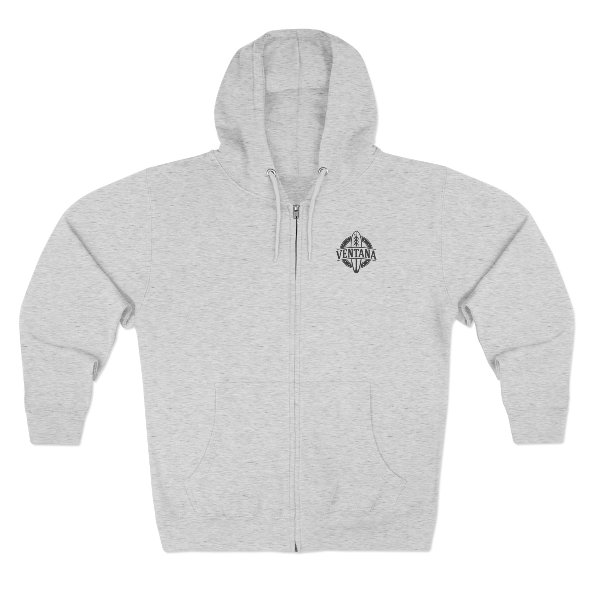 Ventana Wooden Surfboards Unisex - Zip Cotton Blend Fleece Hoodie