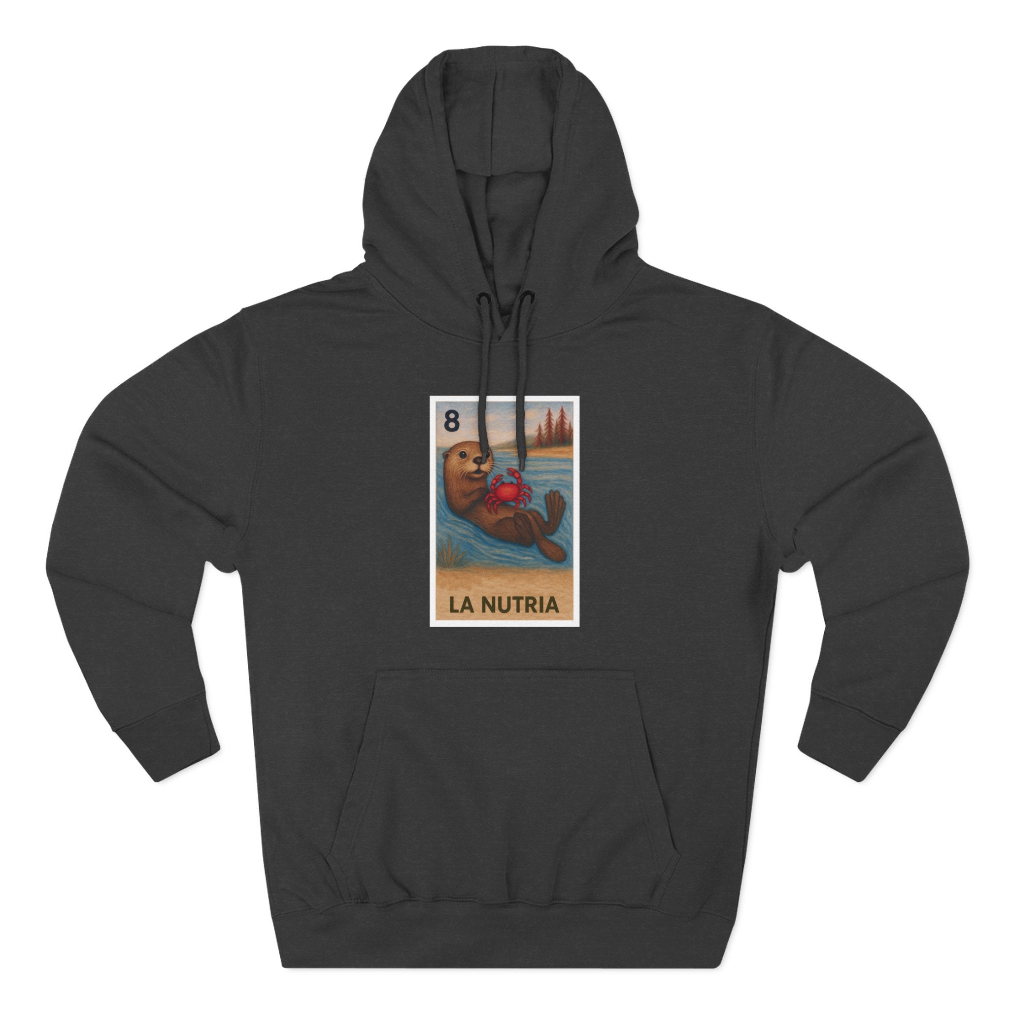 Sea Otter Lotería Unisex - Pull-Over Cotton Blend Fleece Hoodie (La Nutria)