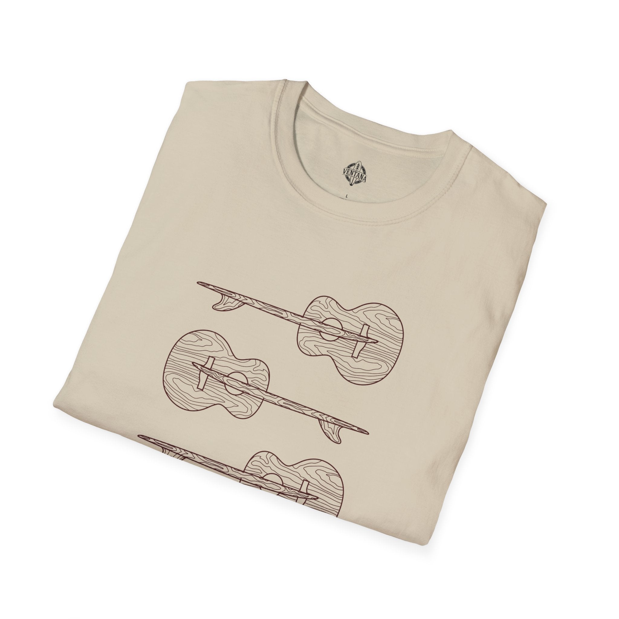 Ventana Santa Cruz Guitar Collab Unisex - Soft Style U.S. Cotton T-Shirt