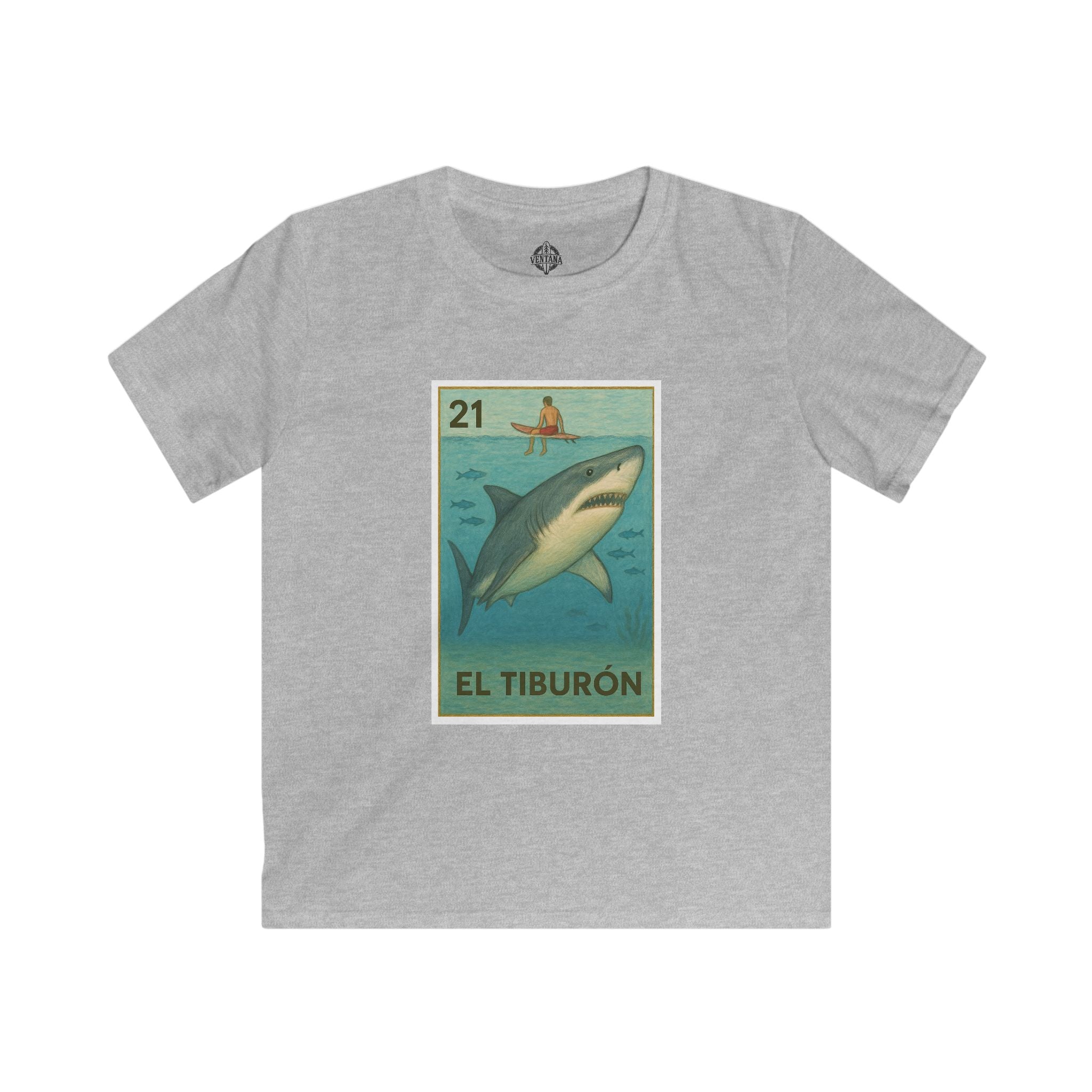Shark Lotería Kids - Soft Style U.S. Cotton T-Shirt (El Tiburón)