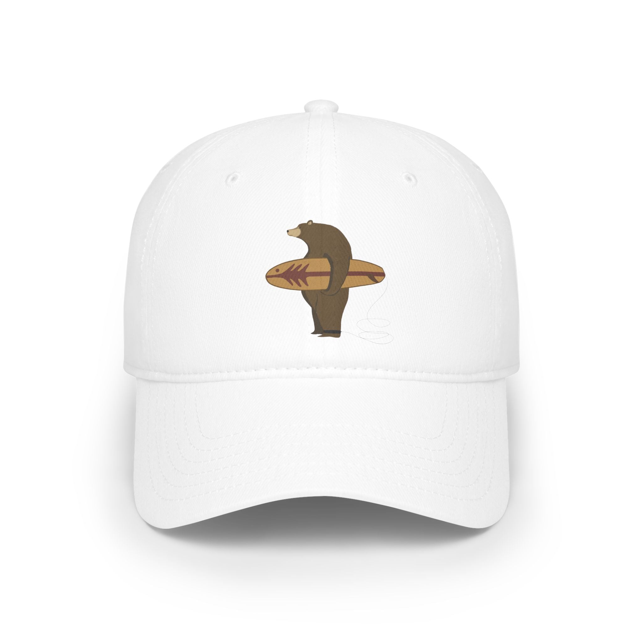 Surfing Grizzly Bear by Fabian Lavater - 100% Cotton Baseball Cap