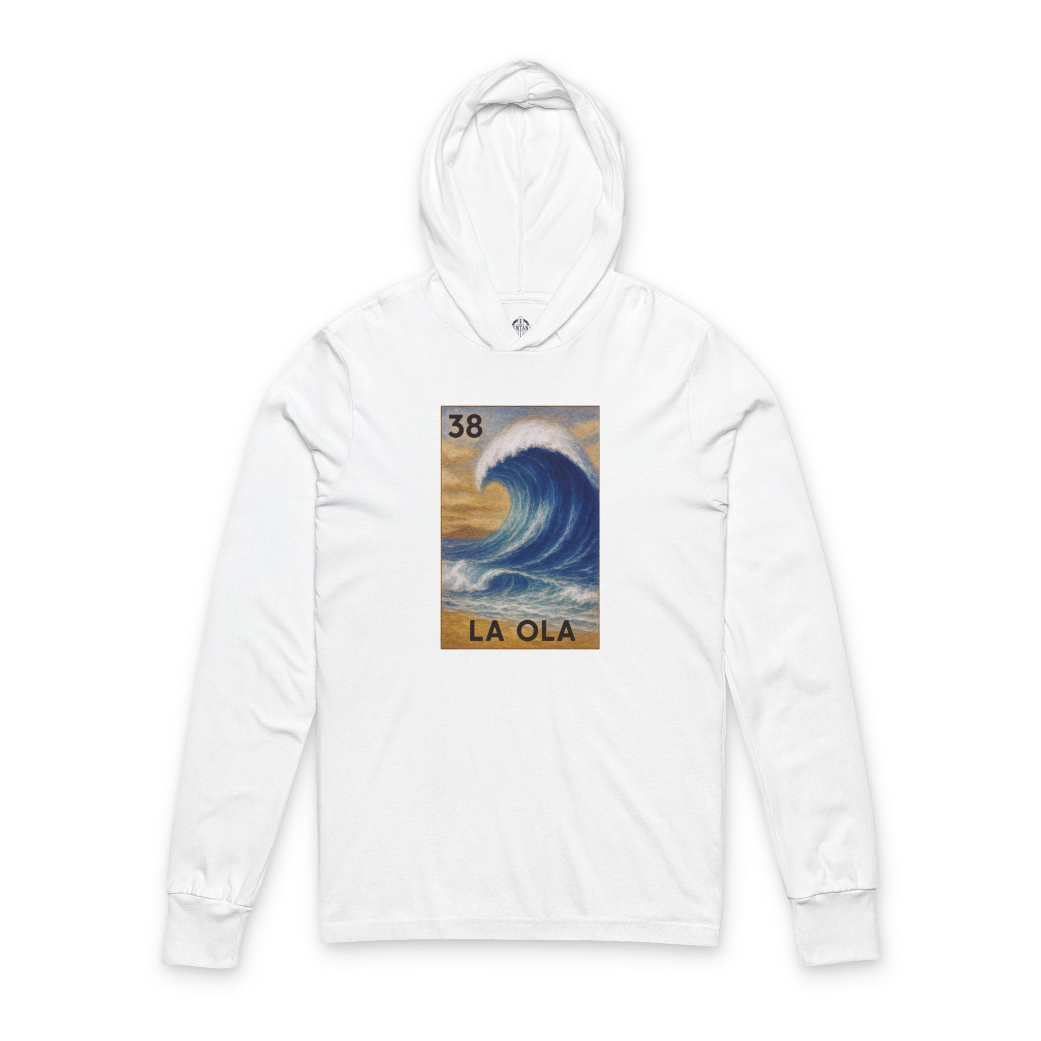 Wave Lotería Unisex - Cotton Hooded Long Sleeve Hooded T-Shirt (La Ola)