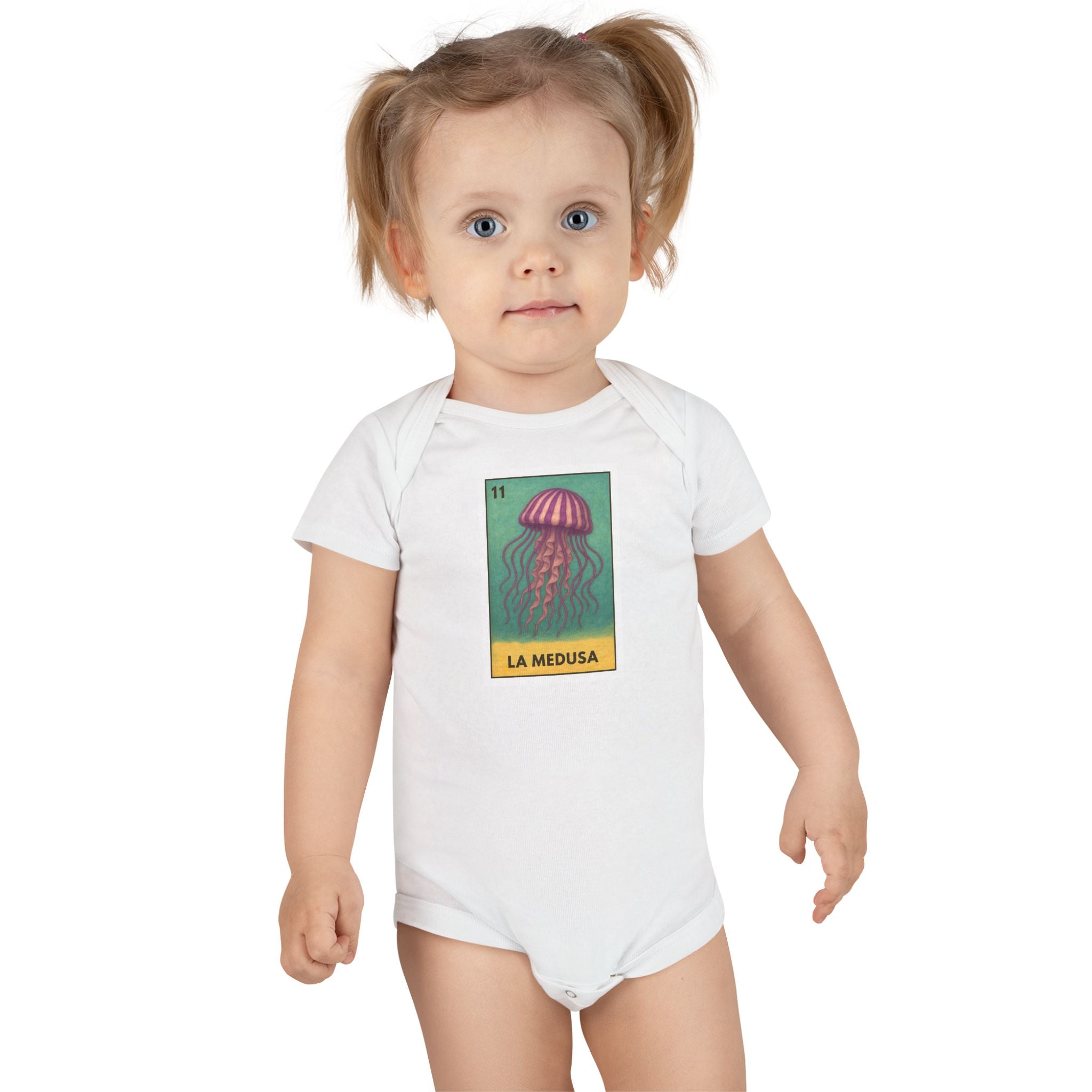 Sea Jelly Lotería - Baby Short Sleeve 100% Cotton Onesie (La Medusa)
