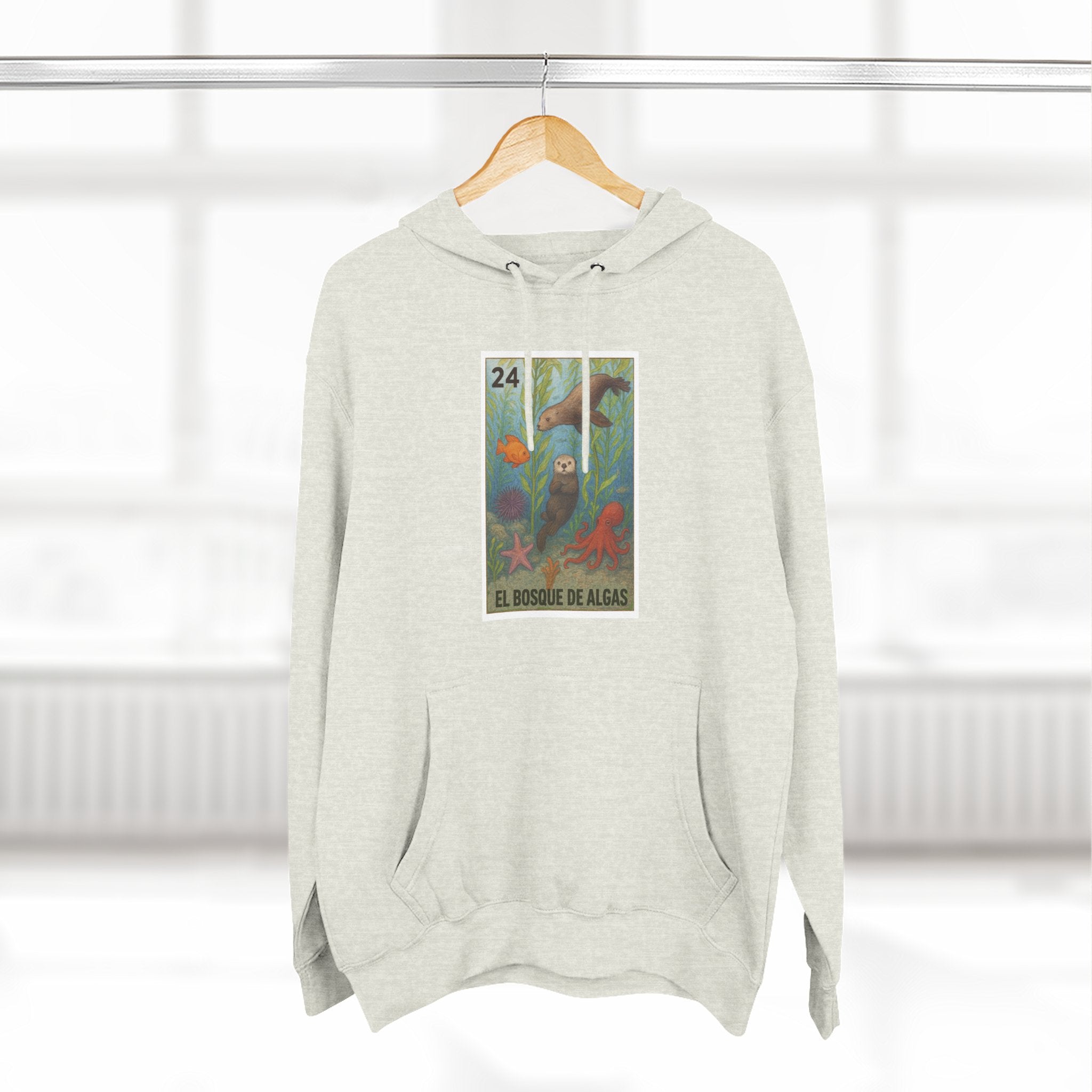 Kelp Forest Lotería Unisex - Pull-Over Cotton Blend Fleece Hoodie (El Bosque de Algas)