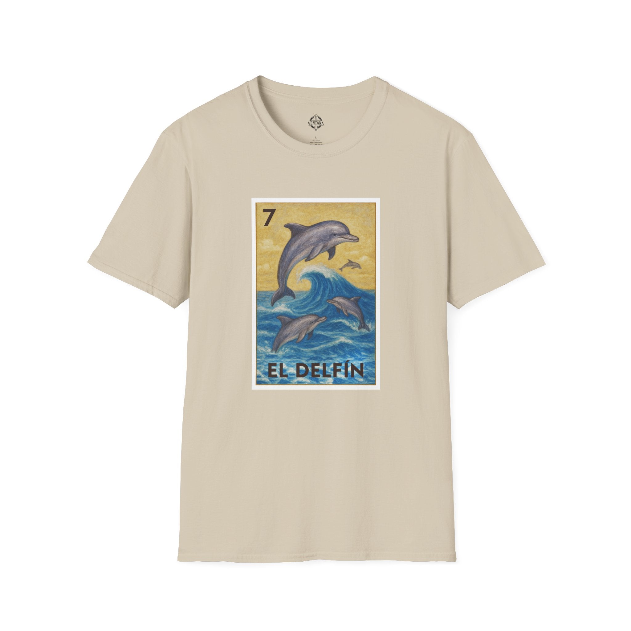 Dolphin Lotería Unisex - Soft Style U.S. Cotton T-Shirt (El Delfín)