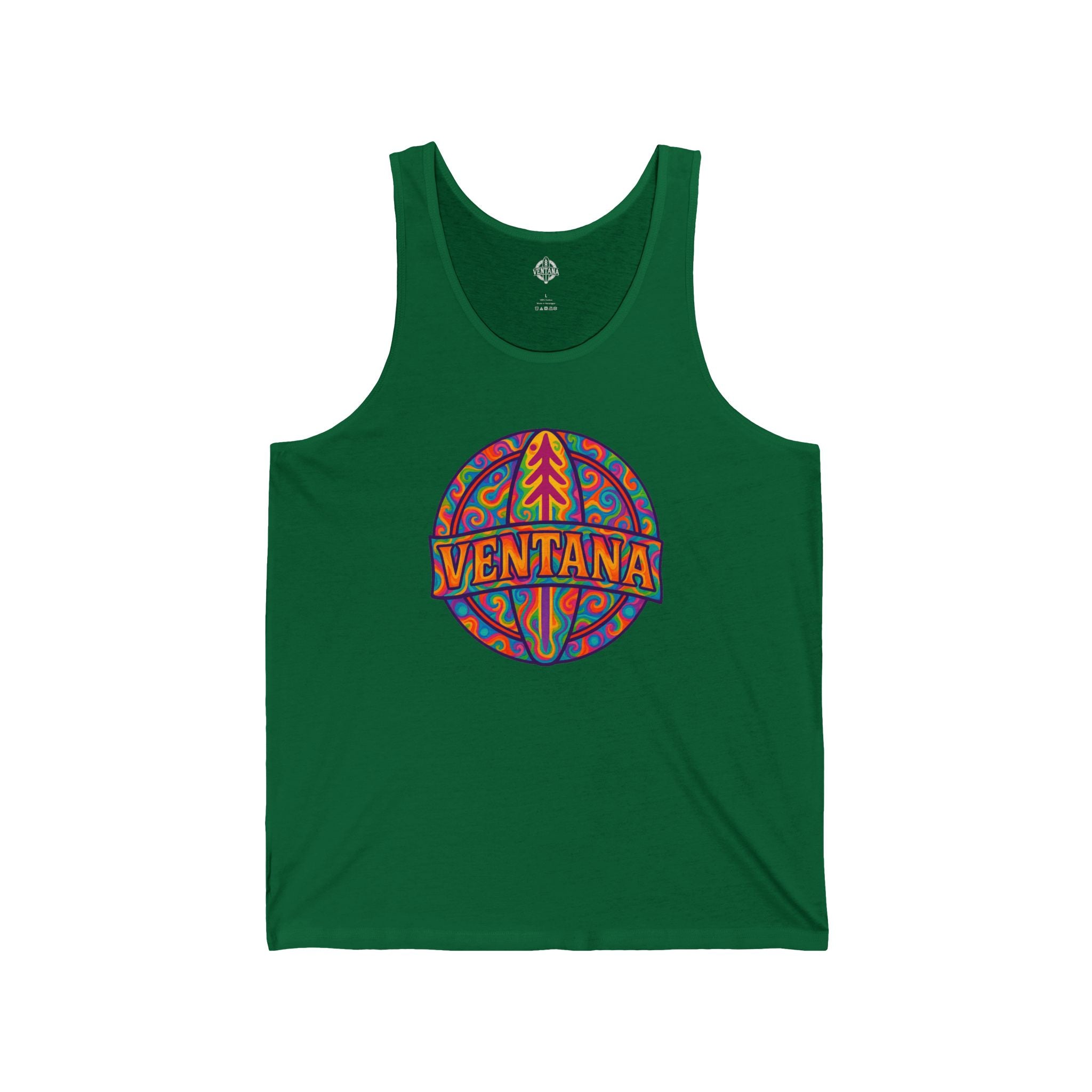 Ventana Psychedelic Treefish Logo - Cotton Jersey Tank Top Unisex