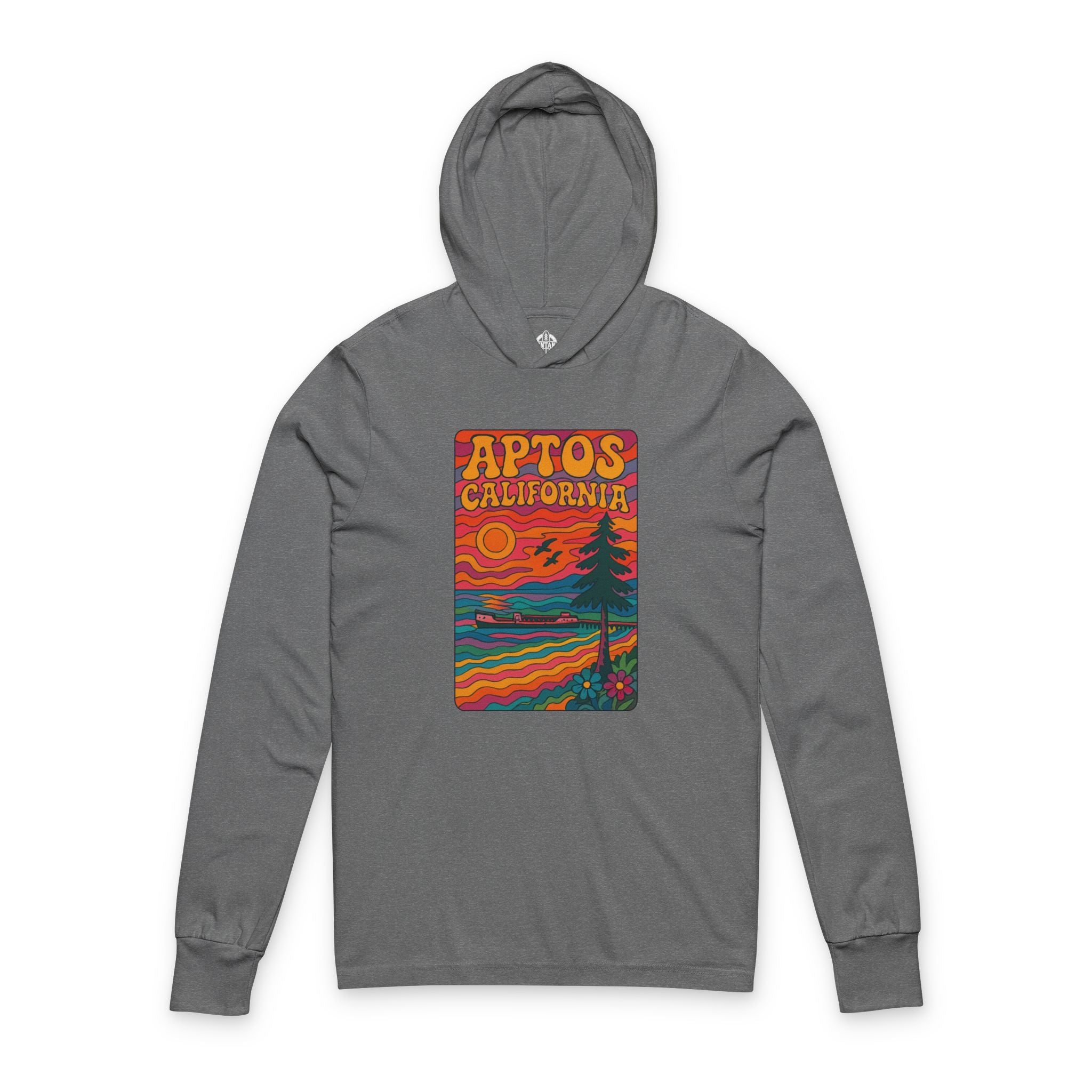 Aptos California Psychedelic Unisex - Cotton Long Sleeve Hooded T-Shirt