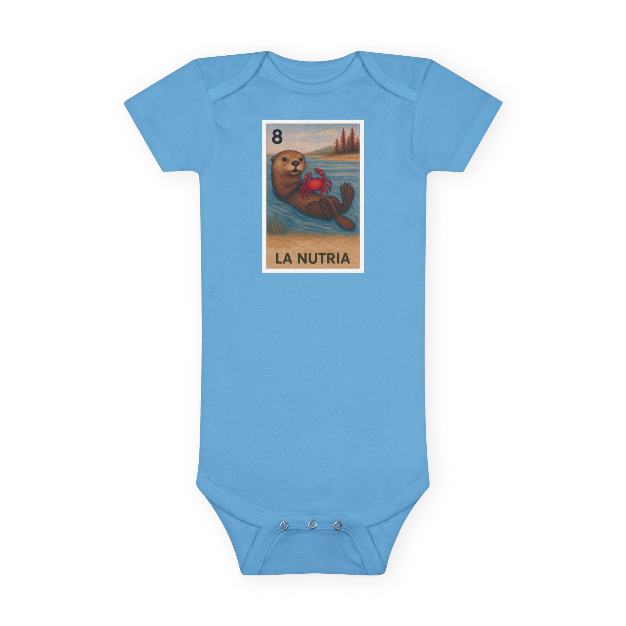 Sea Otter Lotería - Baby Short Sleeve 100% Cotton Onesie (La Nutria)
