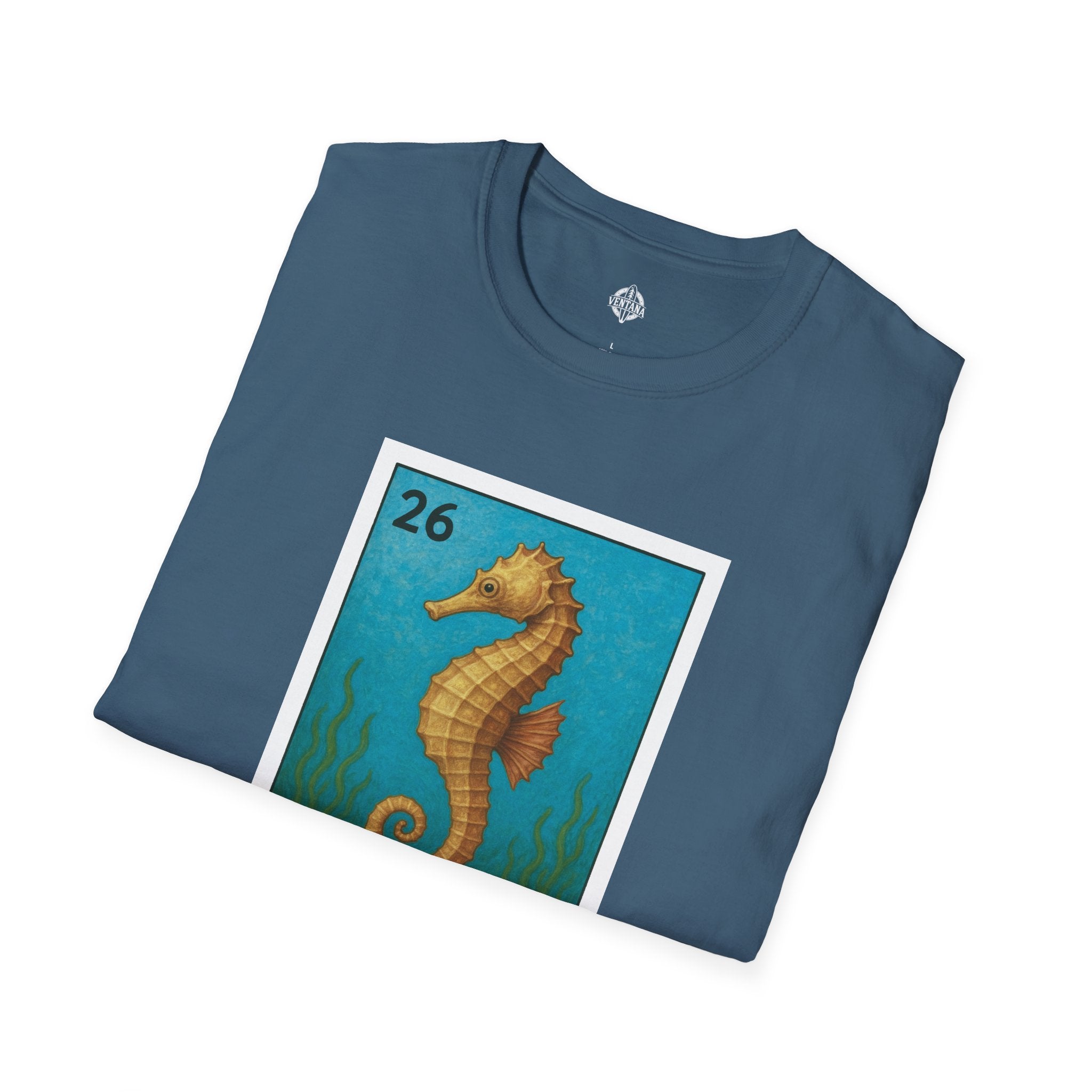 Seahorse Lotería Unisex - Soft Style U.S. Cotton T-Shirt (El Caballito del Mar)