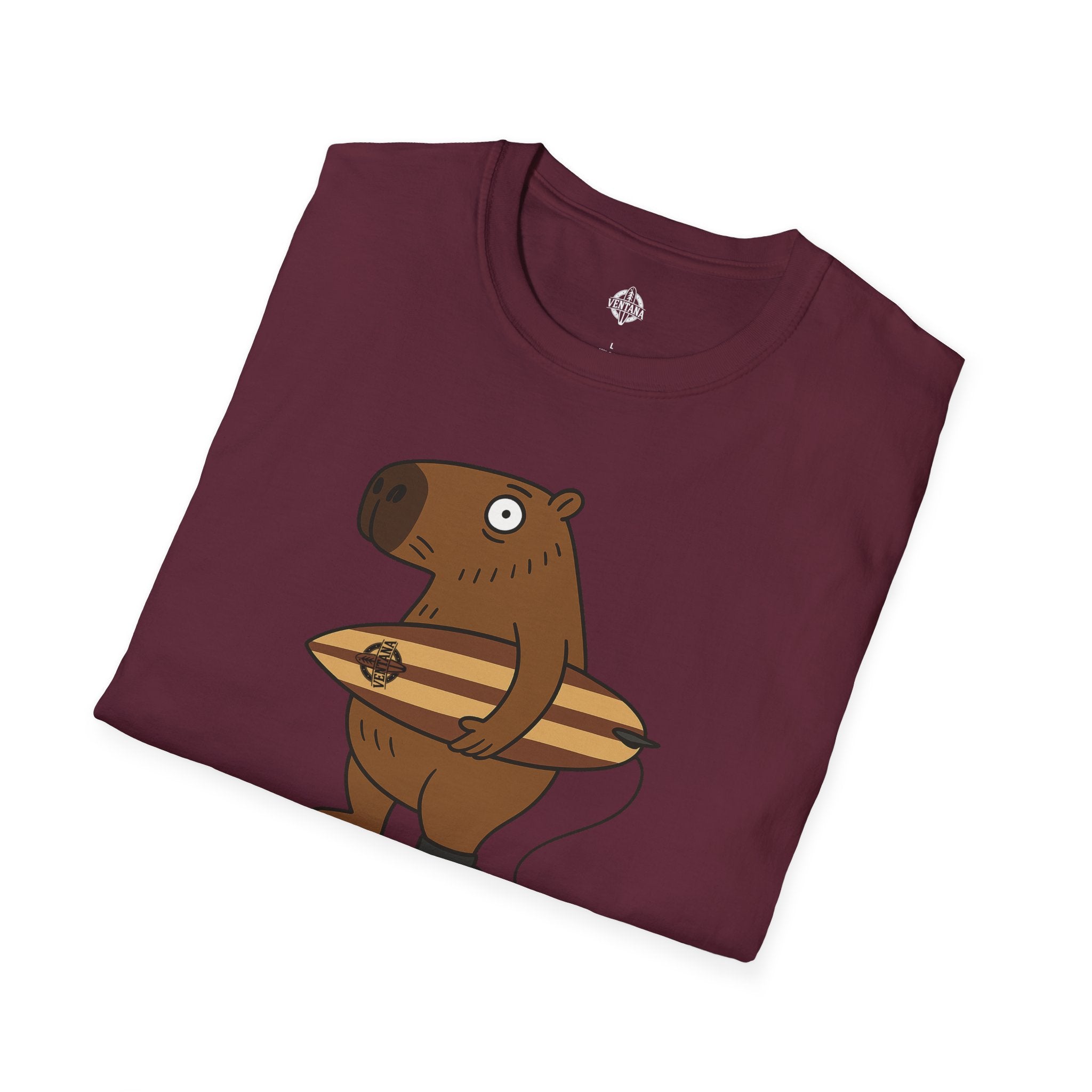 Capybara Surfer Unisex - Soft Style U.S. Cotton T-Shirt