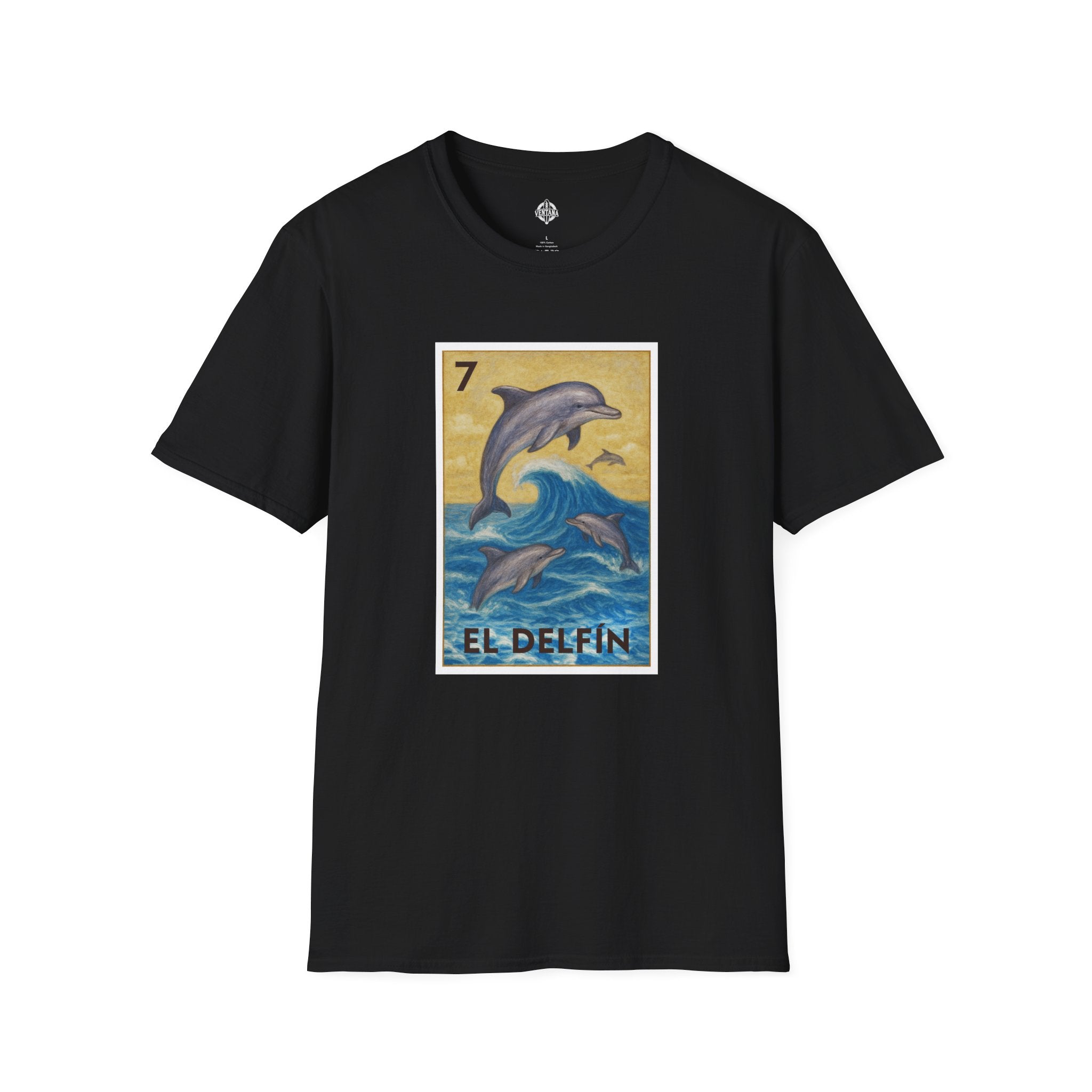 Dolphin Lotería Unisex - Soft Style U.S. Cotton T-Shirt (El Delfín)