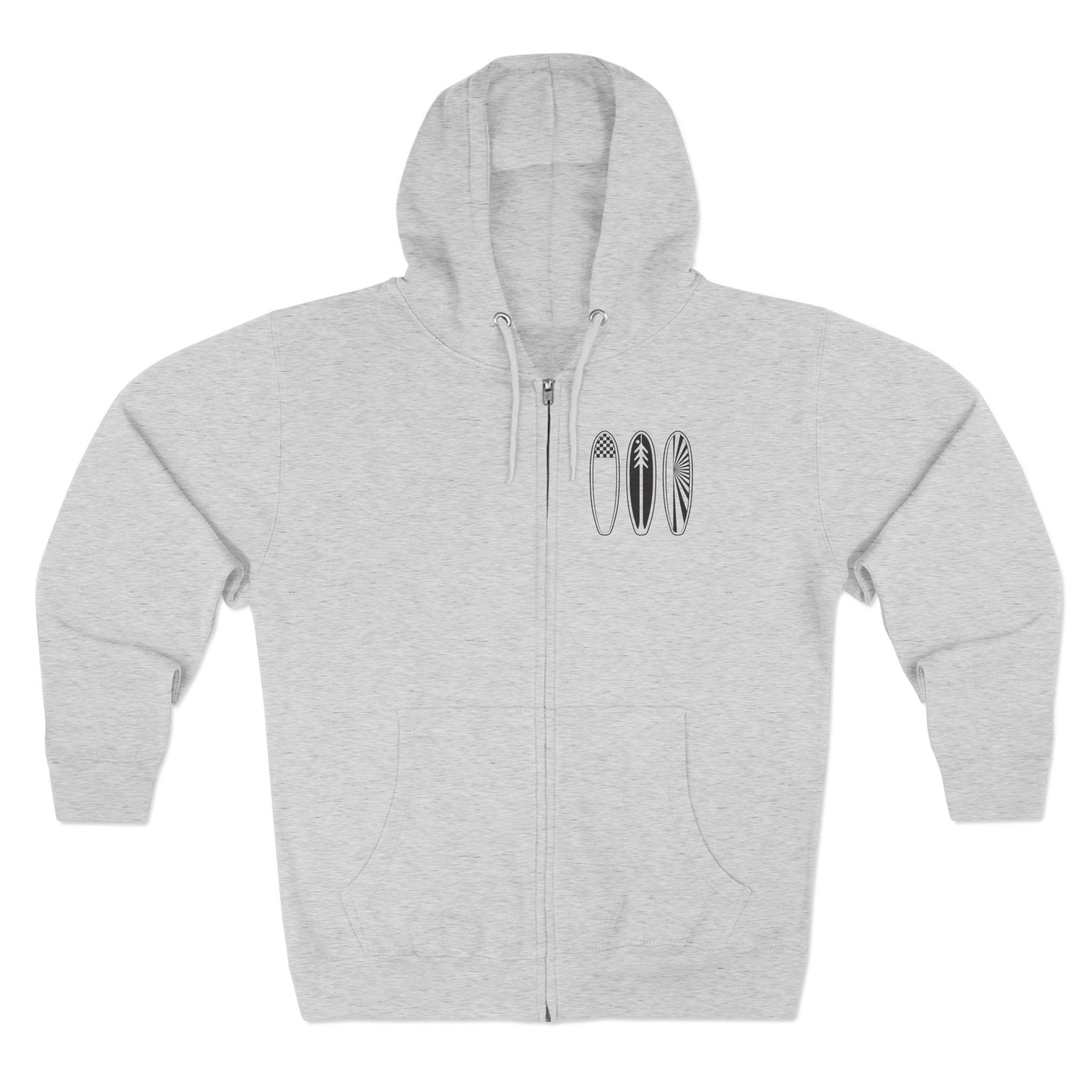 Ventana Three Board Unisex - Zip Cotton Blend Fleece Hoodie