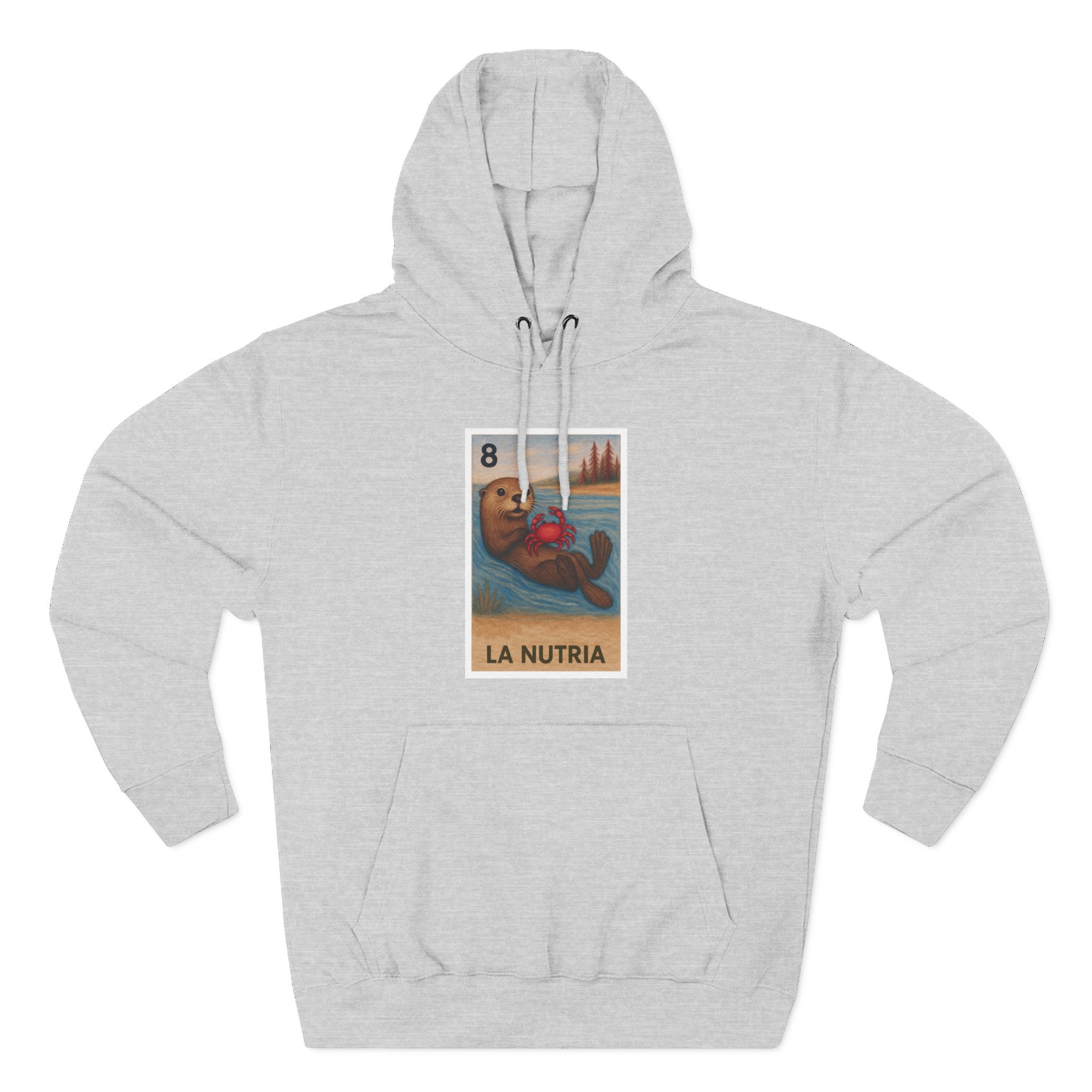 Sea Otter Lotería Unisex - Pull-Over Cotton Blend Fleece Hoodie (La Nutria)