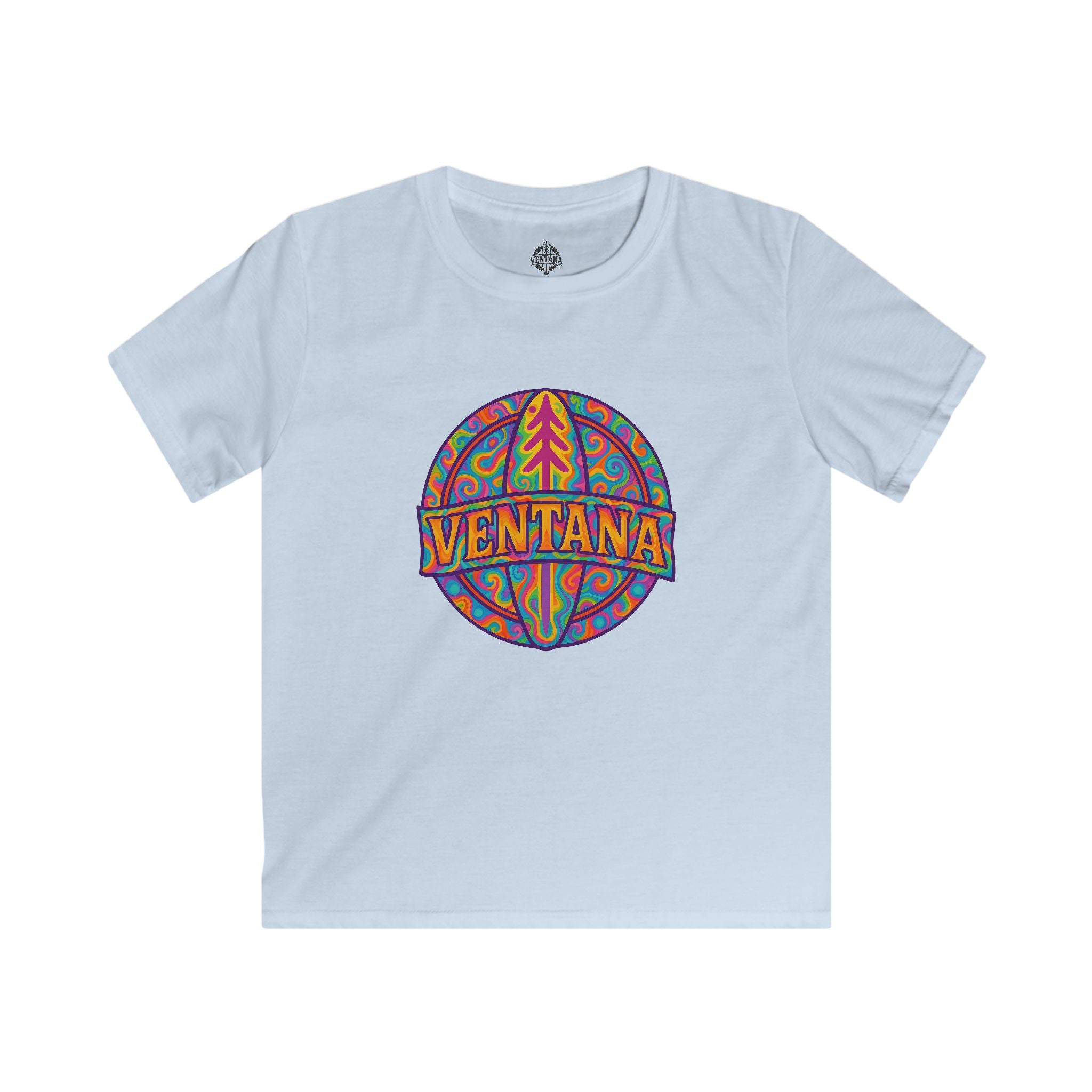 Ventana Psychedelic Treefish Logo Kids - Soft Style U.S. Cotton T-Shirt