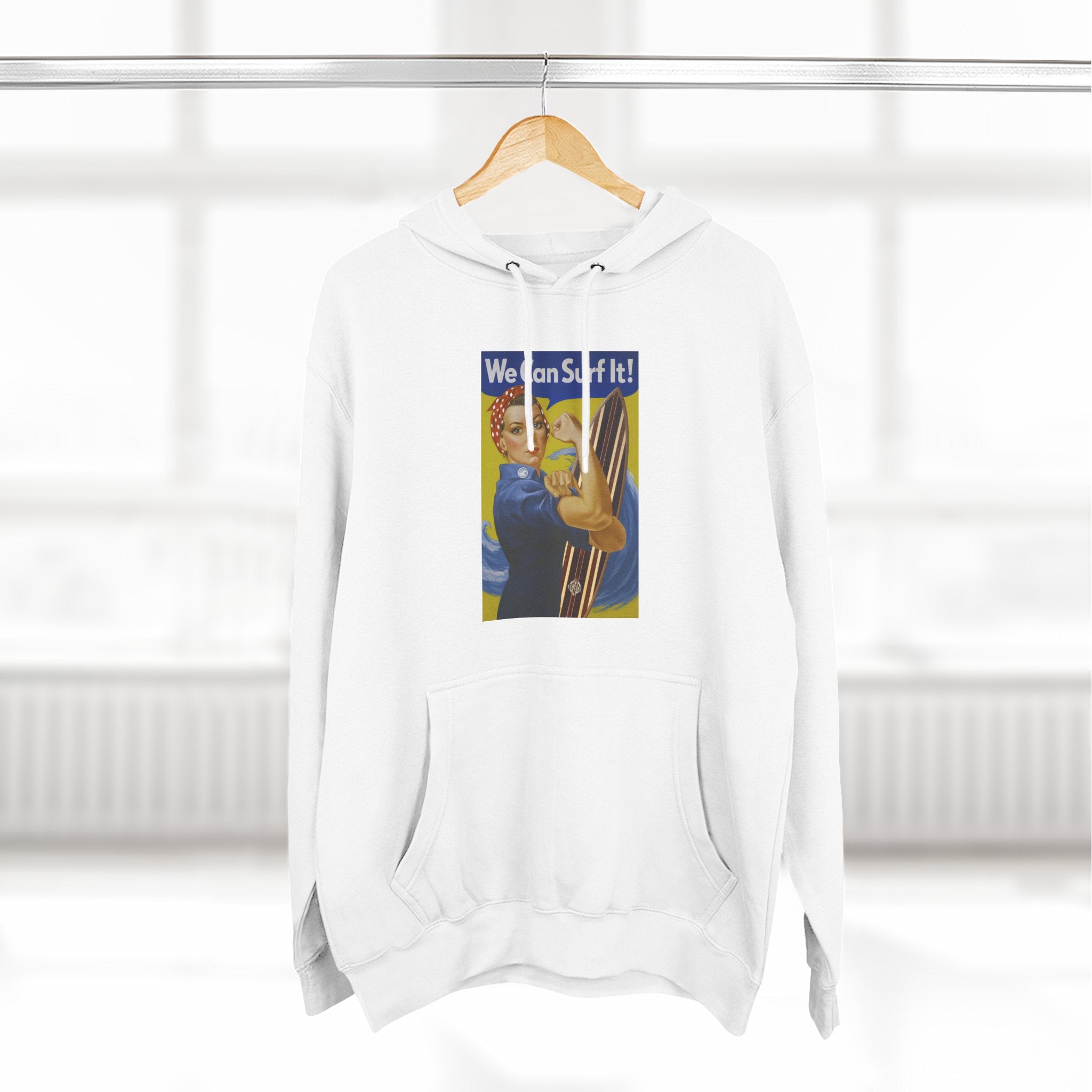 Rosie the Surfer - Pull-Over Cotton Blend Fleece Hoodie