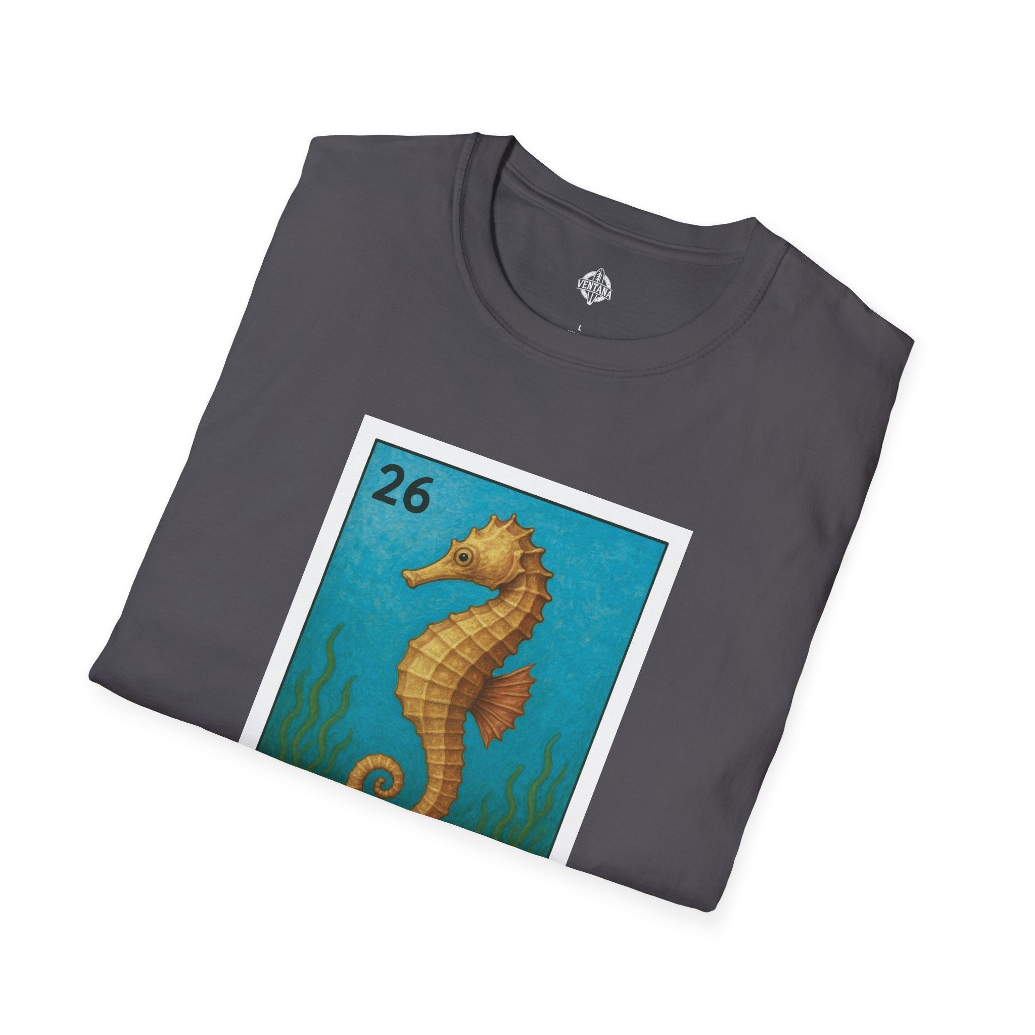Seahorse Lotería Unisex - Soft Style U.S. Cotton T-Shirt (El Caballito del Mar)