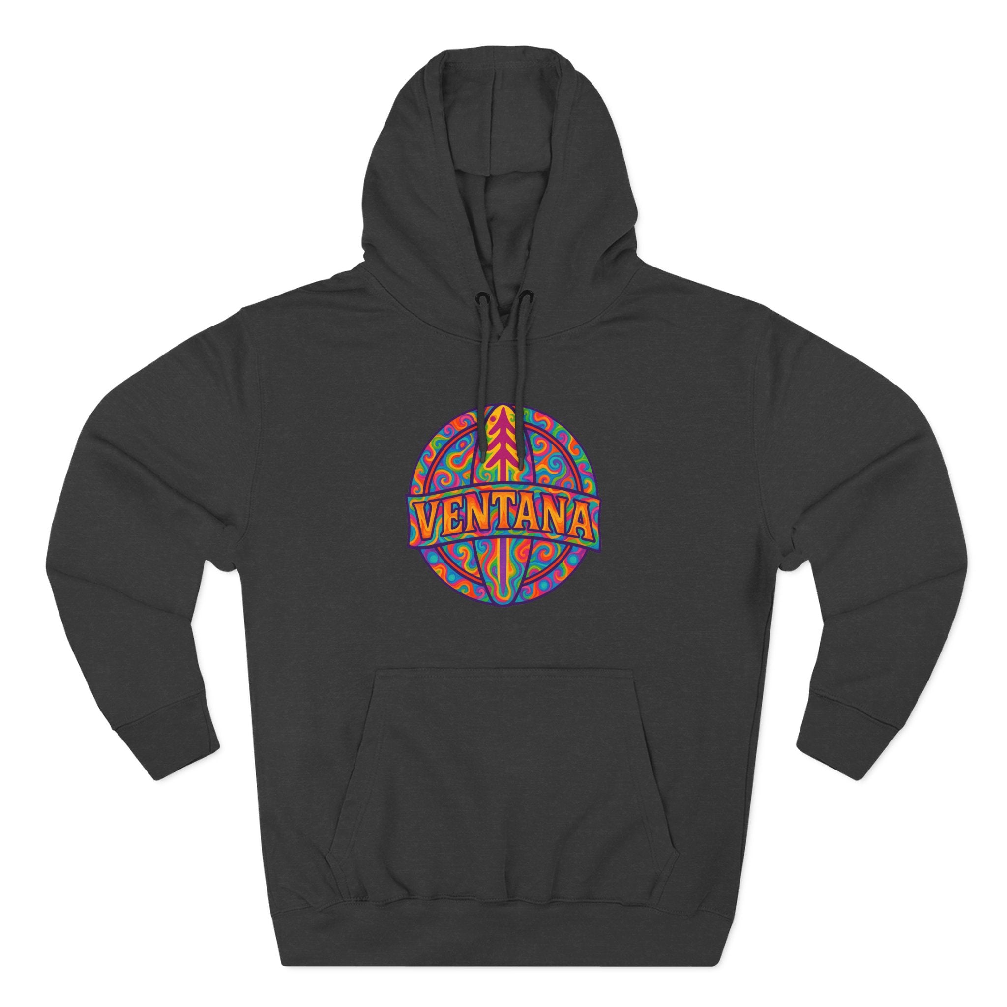 Ventana Psychedelic Treefish Logo Unisex - Pull-Over Cotton Blend Fleece Hoodie