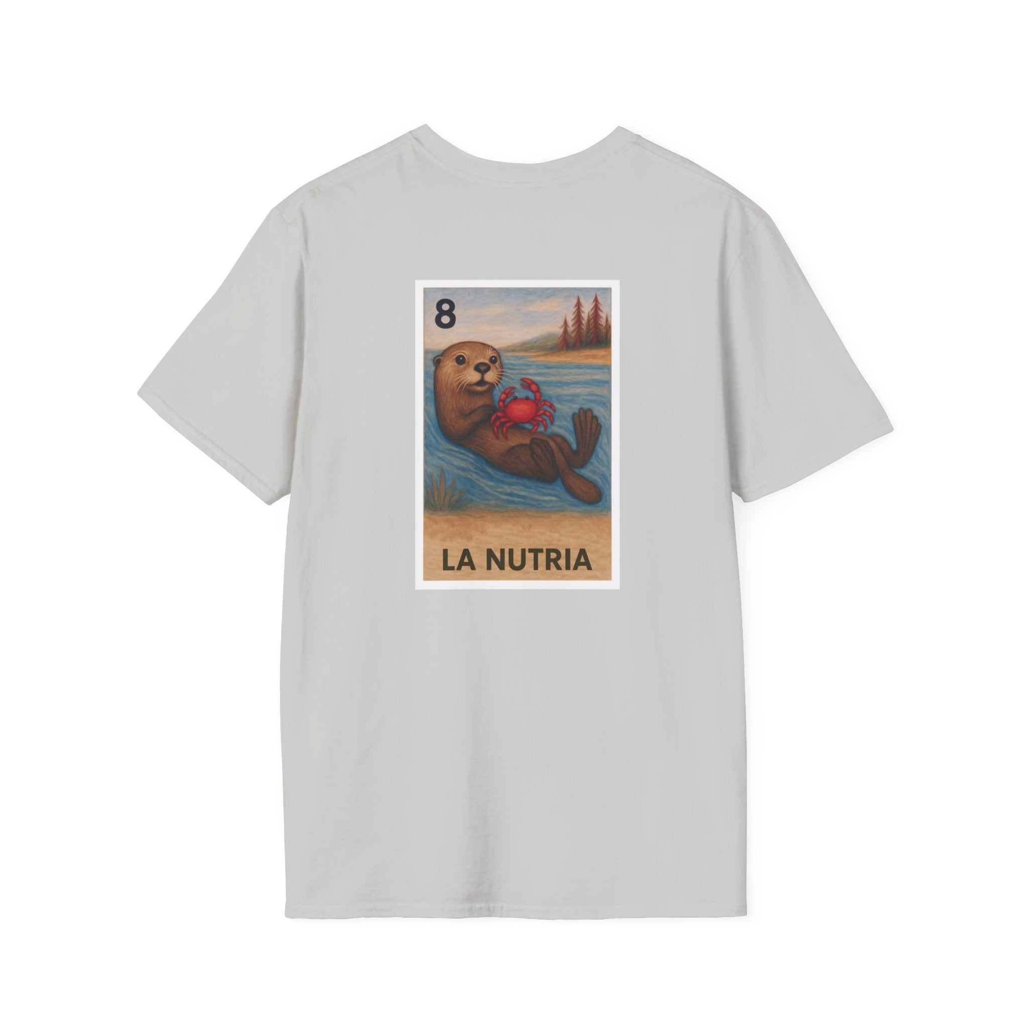 Sea Otter Lotería Unisex - Soft Style U.S. Cotton T-Shirt (La Nutria)
