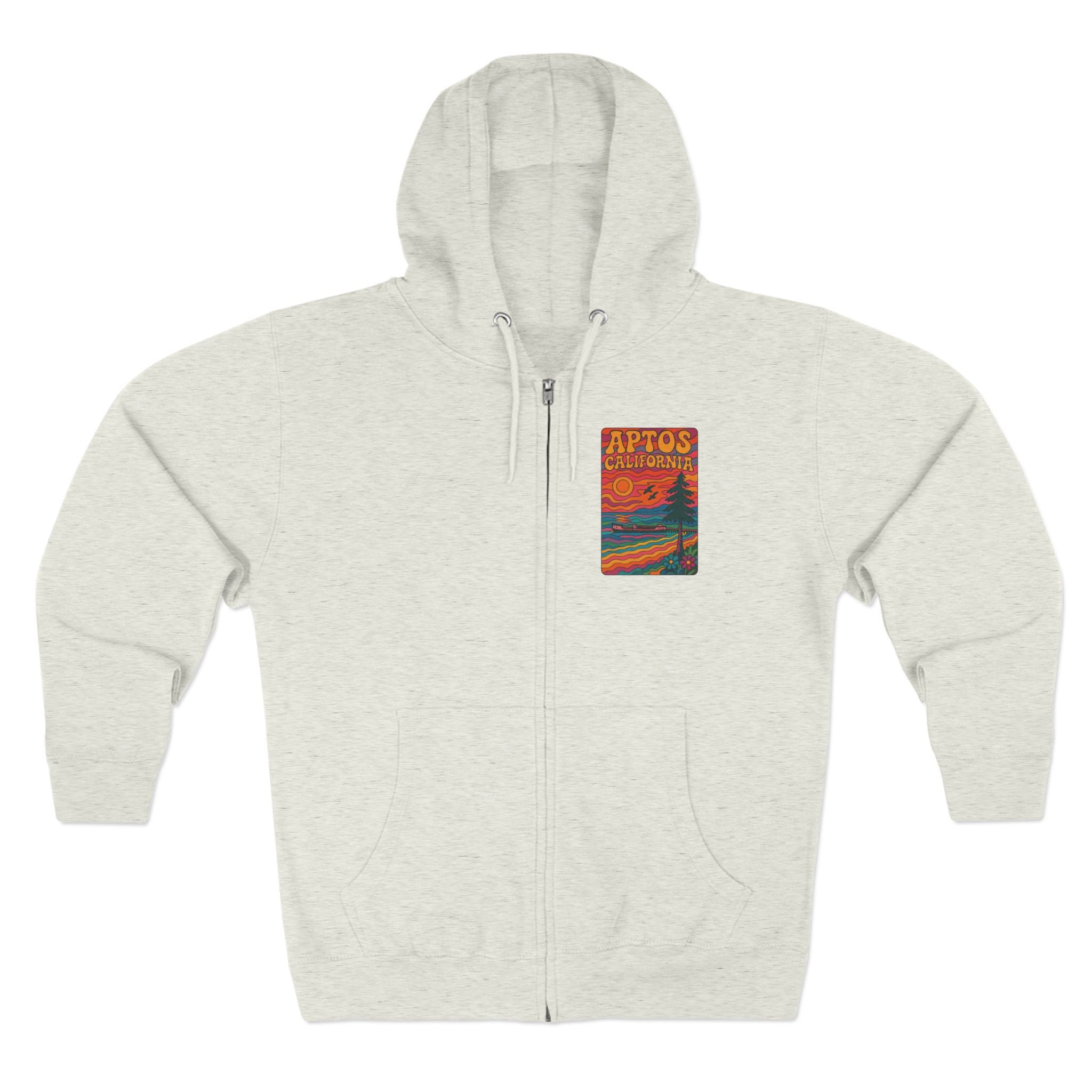 Aptos California Psychedelic Unisex - Zip Cotton Blend Fleece Hoodie